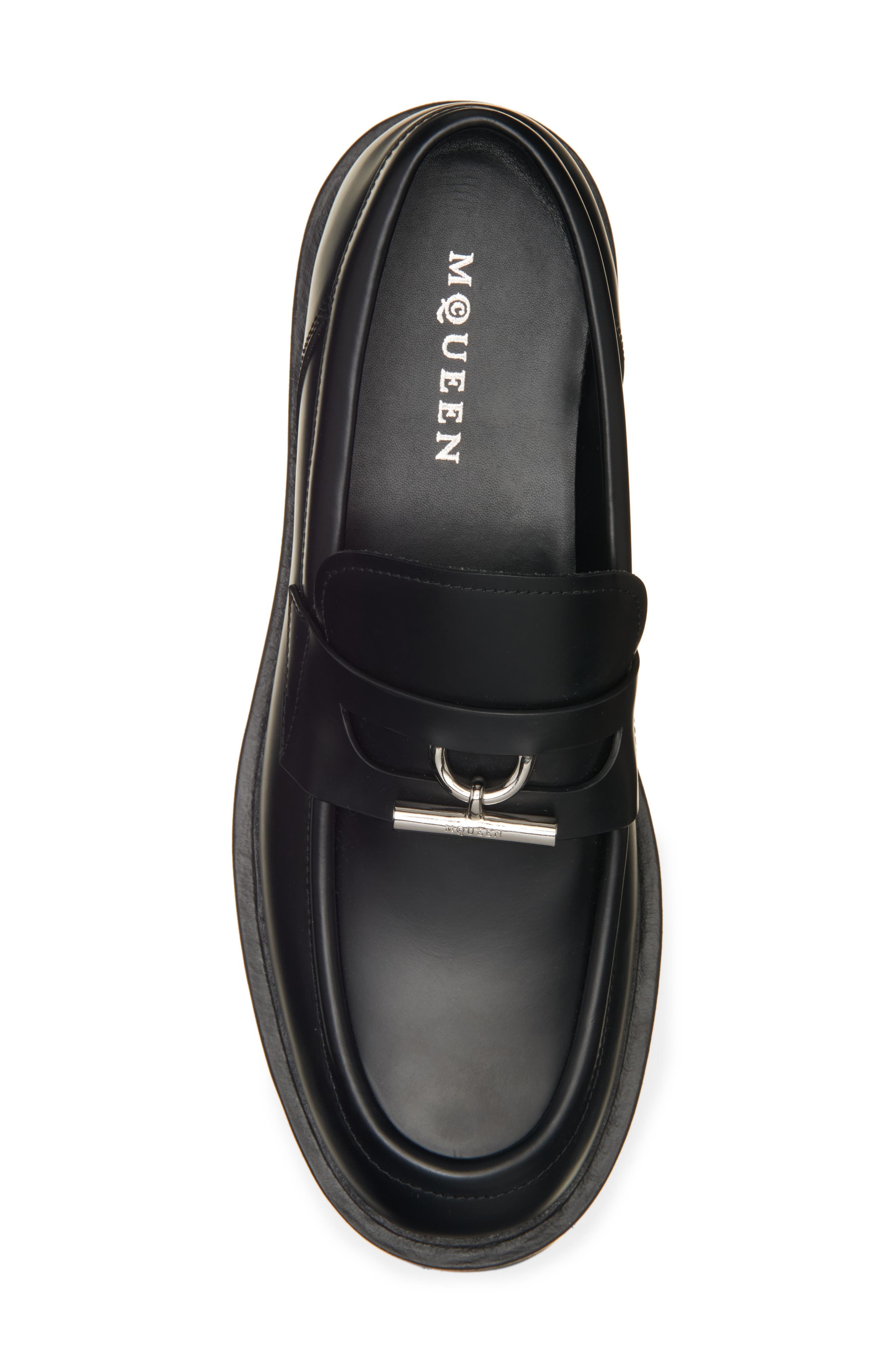 McQueen T-Bar Parachute Loafer in Black/Silver at Nordstrom - 5