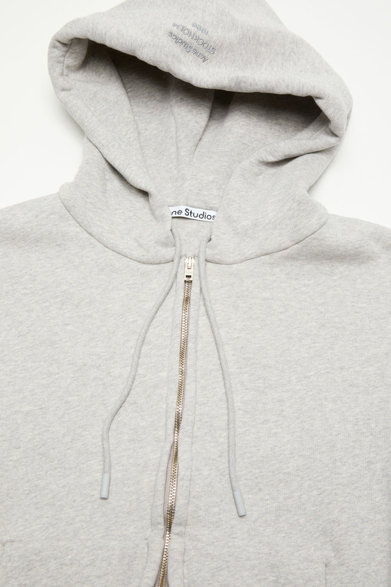 Hooded zip-up sweatshirt - Grey Melange 5