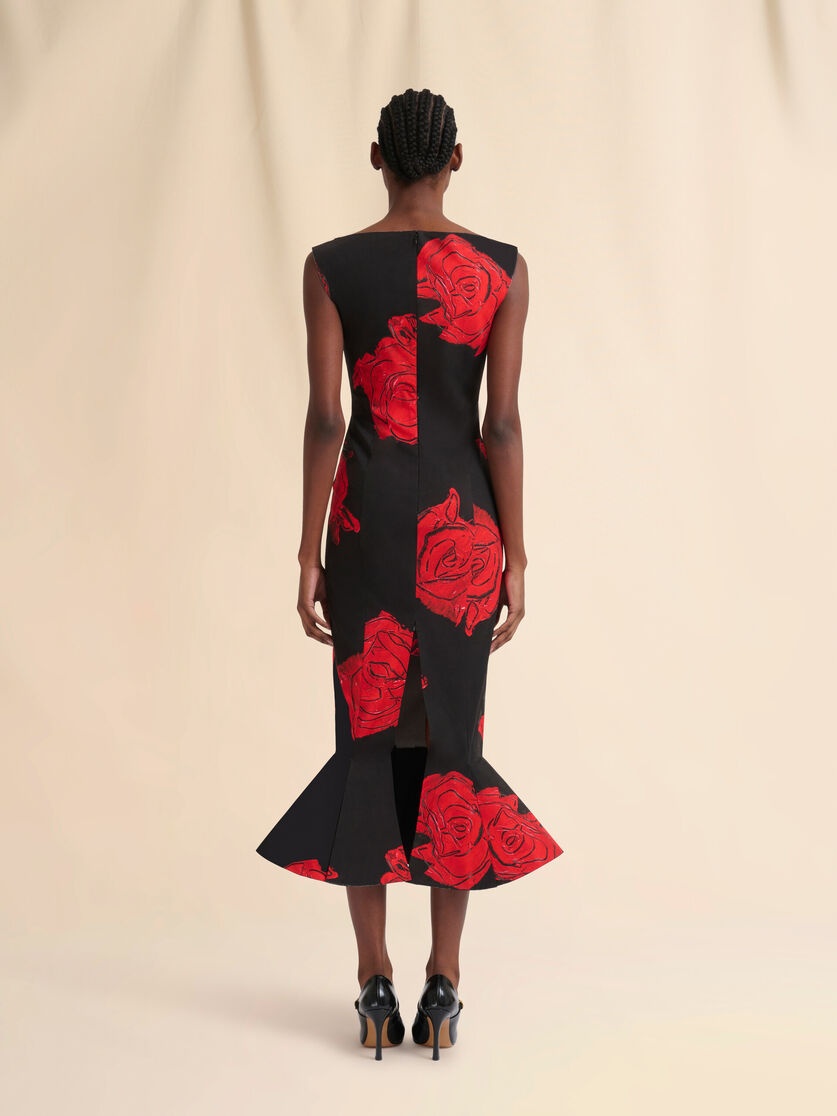 BLACK POPLIN DRESS WITH JUNO PRINT - 3
