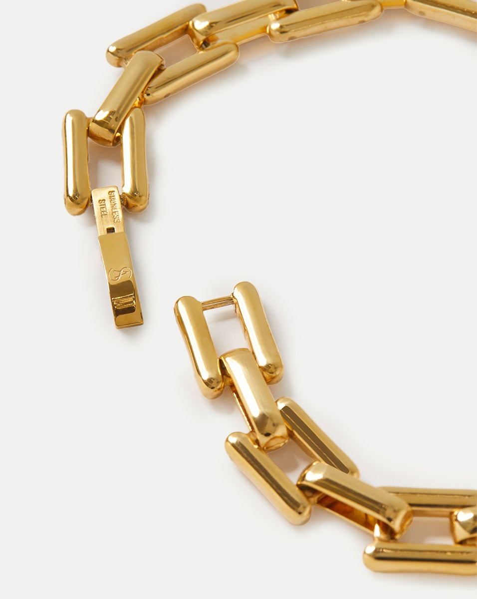 GOLD SQUARE LINK BRACELET - 3