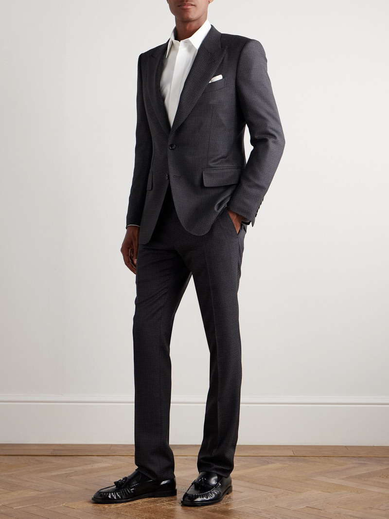 TOM FORD Dyllan Houndstooth Wool-Blend Suit Jacket Gray outlook