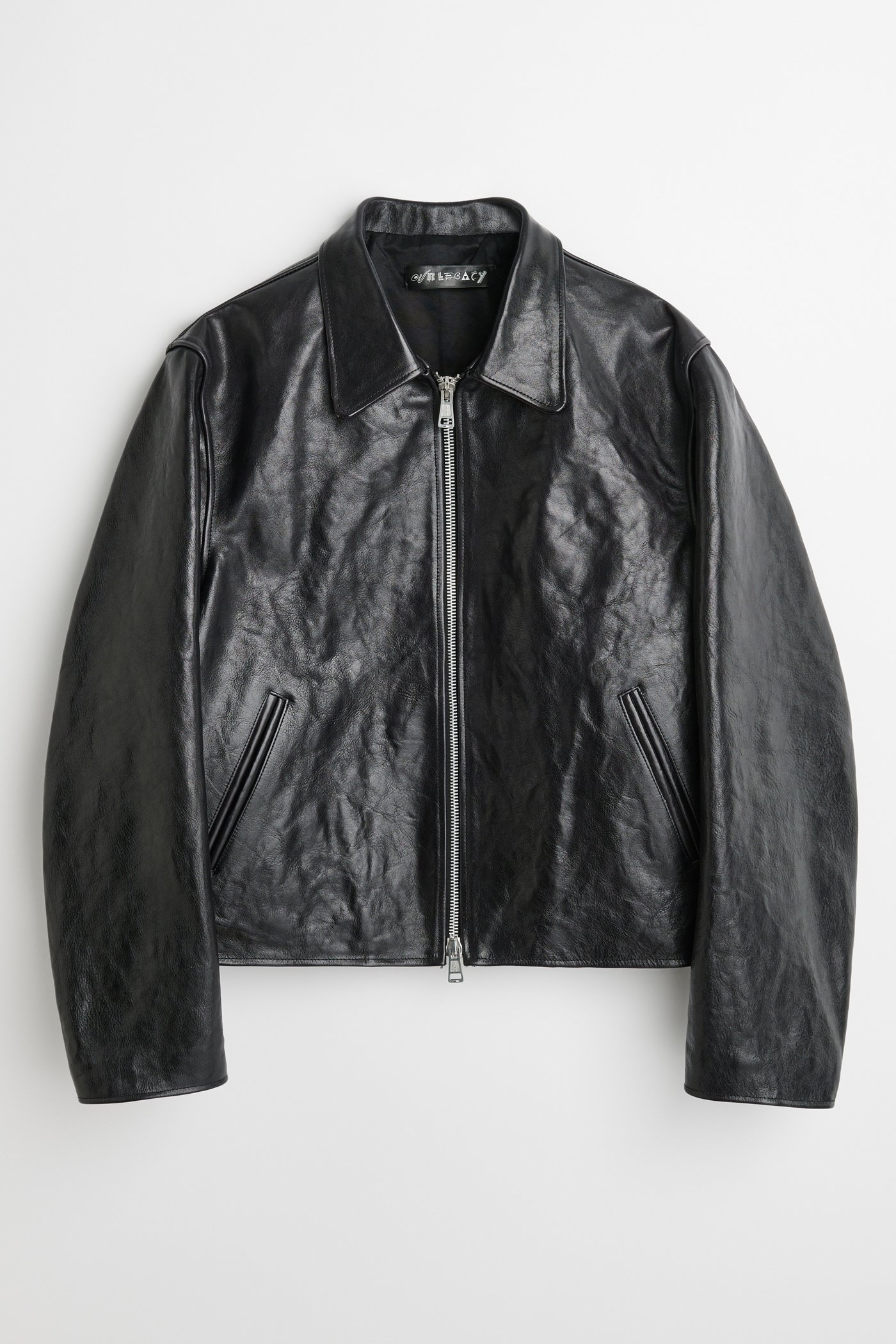 Mini Jacket Top Dyed Black Leather - 1