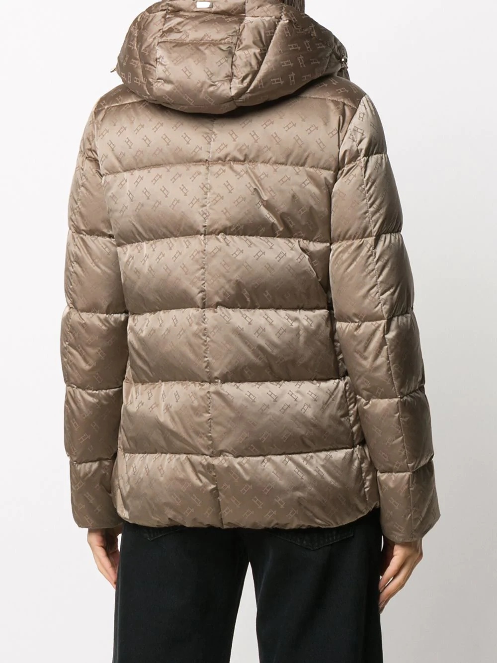 logo print zipped puffer jacket - 4