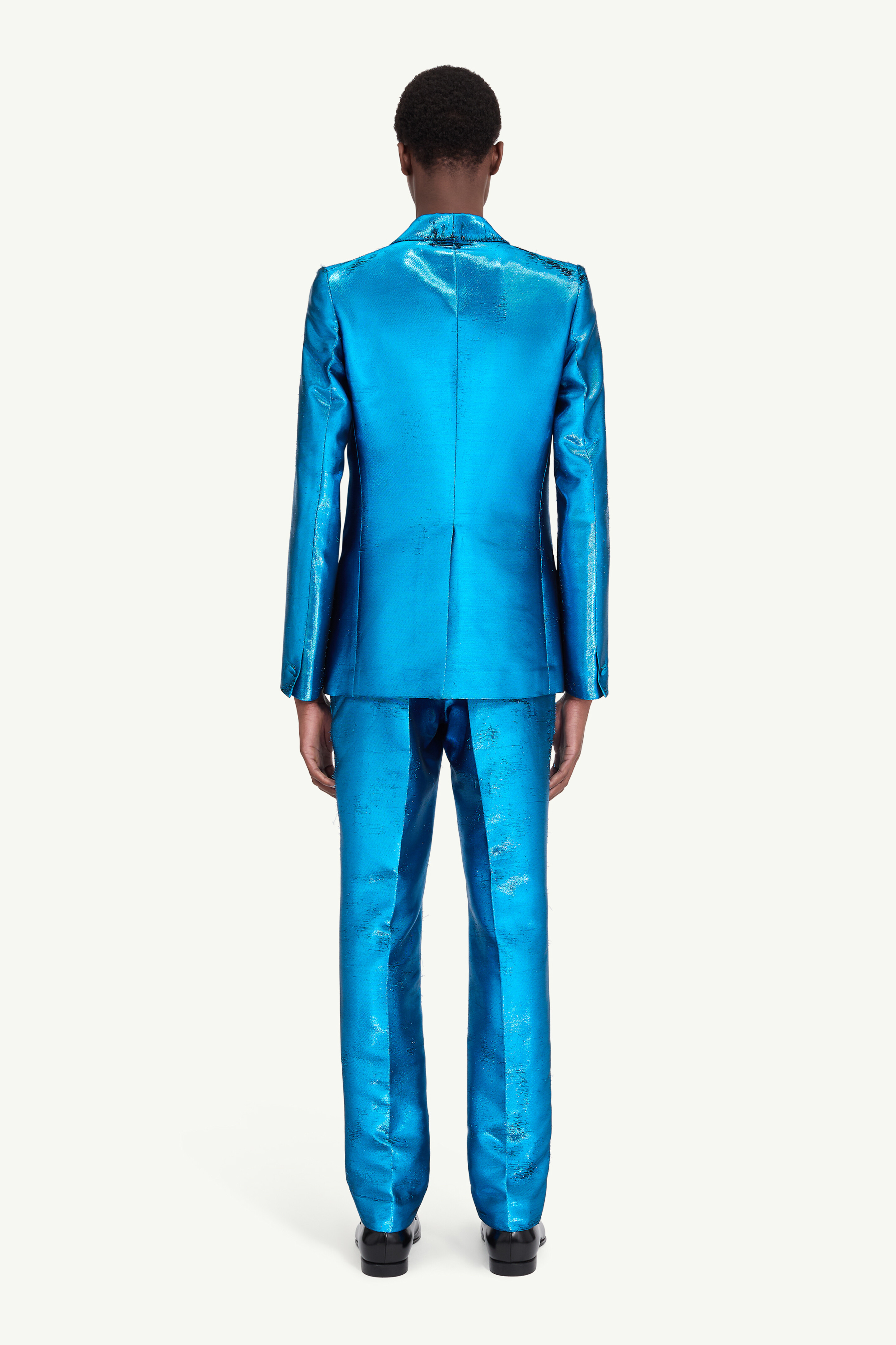 Distressed jacquard suit jacket - 4
