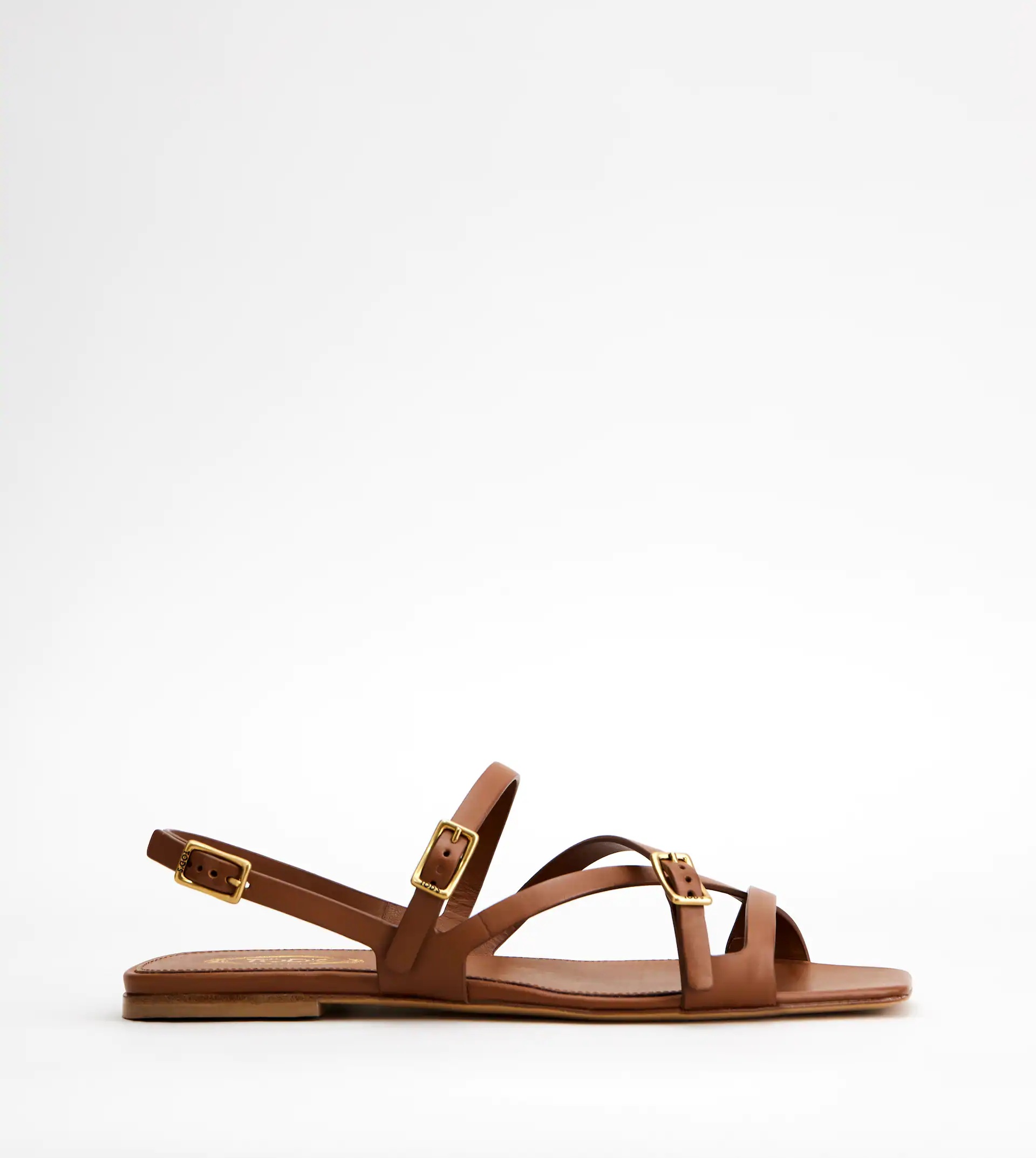 SANDALS IN LEATHER - BROWN - 1