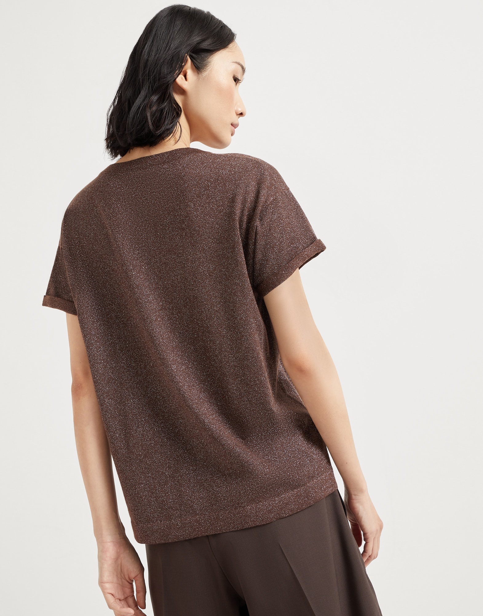 Sparkling cashmere and silk lightweight knit T-shirt - 2