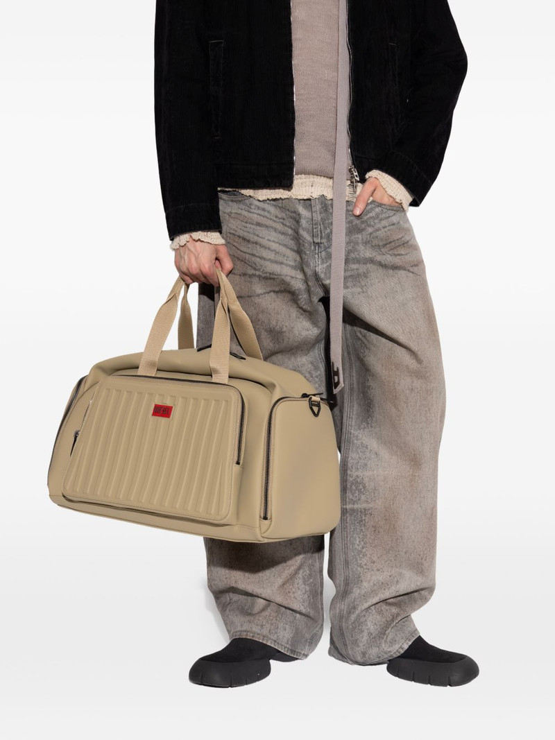 Diesel ribbed logo-patch duffle bag outlook