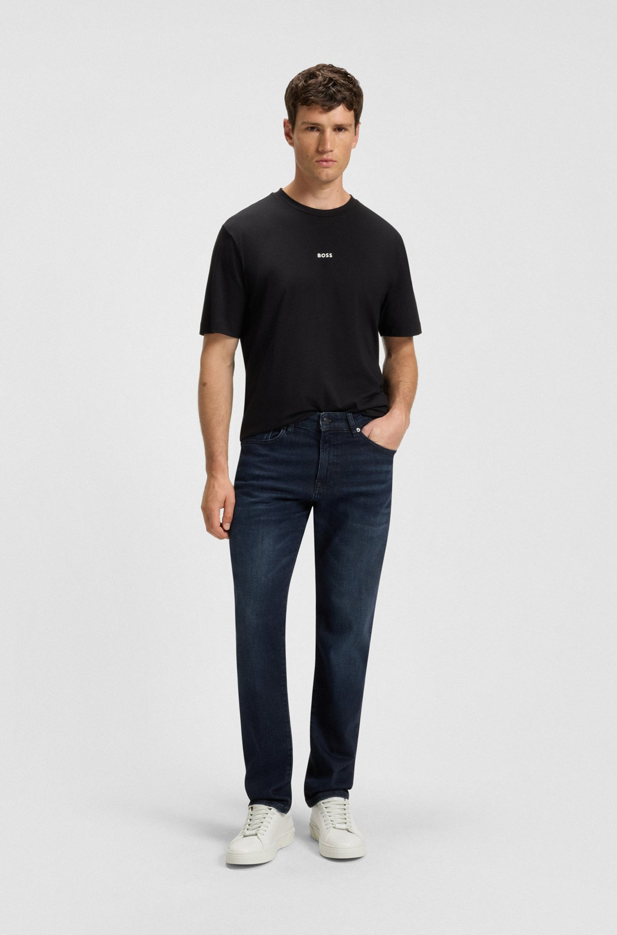 MAINE REGULAR-FIT JEANS IN DARK-BLUE COMFORT-STRETCH DENIM - 3
