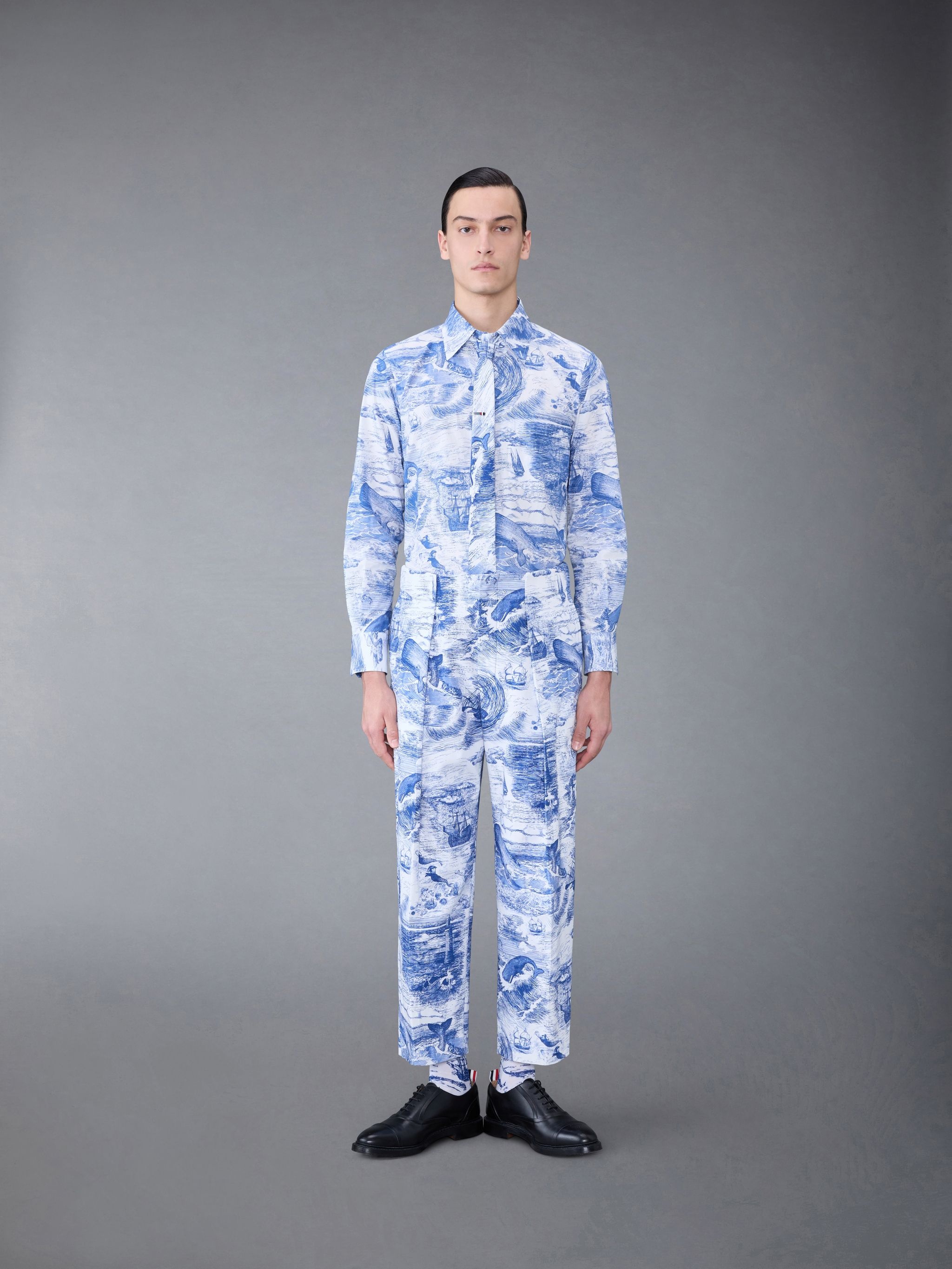 Nautical Toile Poplin Straight Fit Shirt - 4