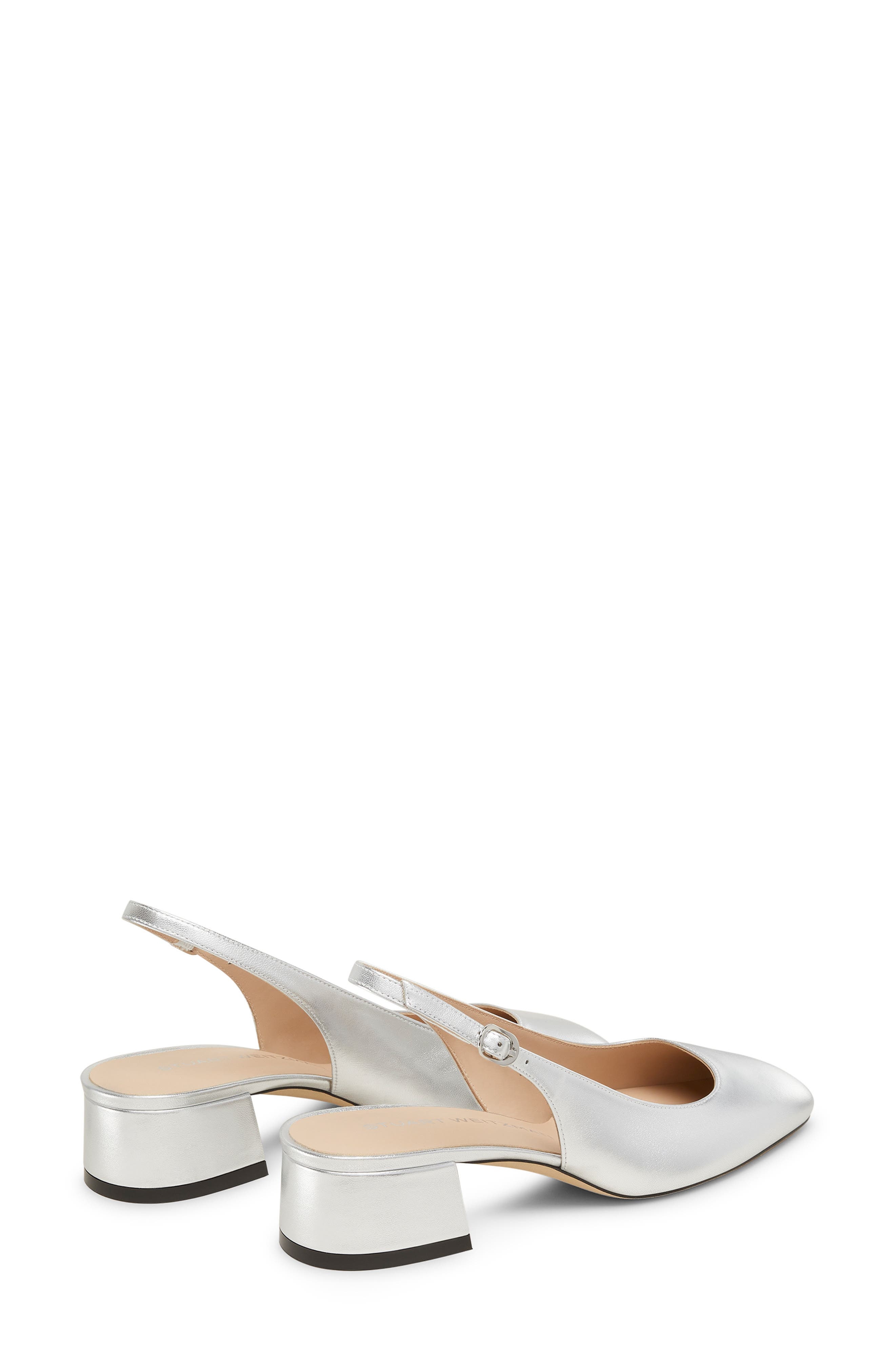Stuart Weitzman Maeve Slingback Pump in Silver at Nordstrom - 2
