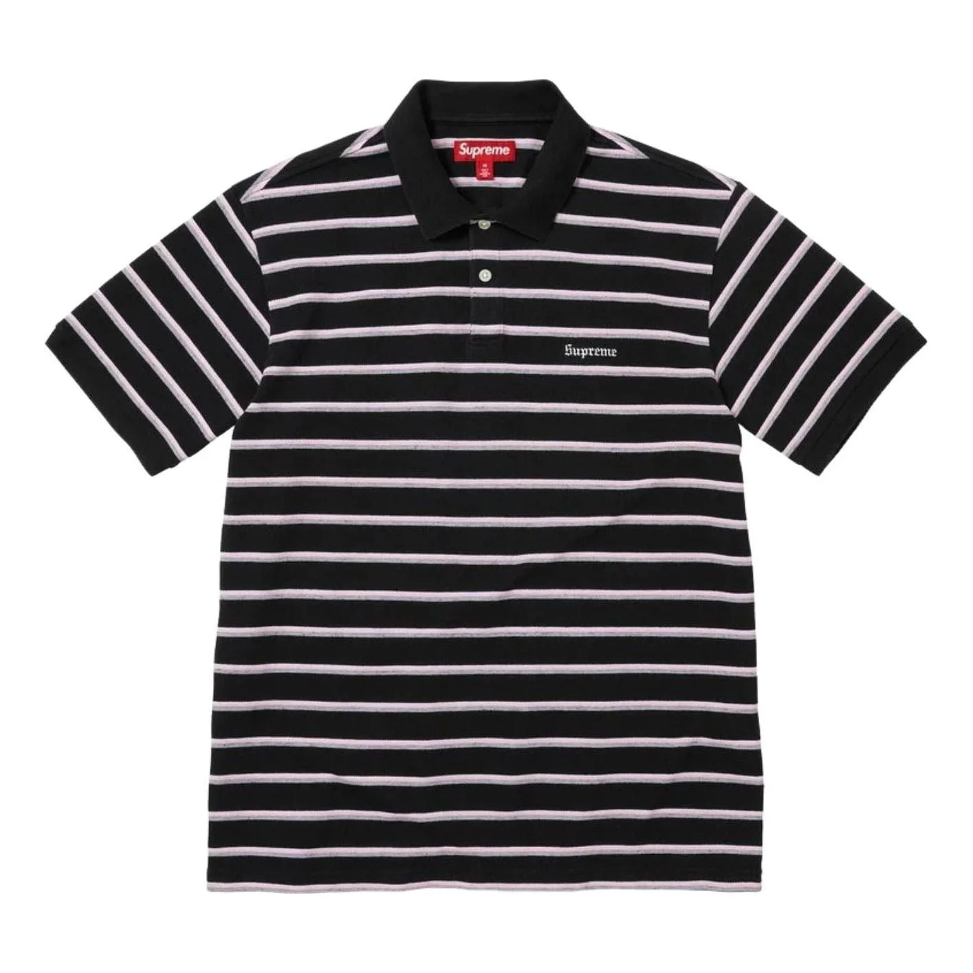 Supreme SS26 Washed Stripe Polo 'Black' SUP-SS26-058-BLK - 1