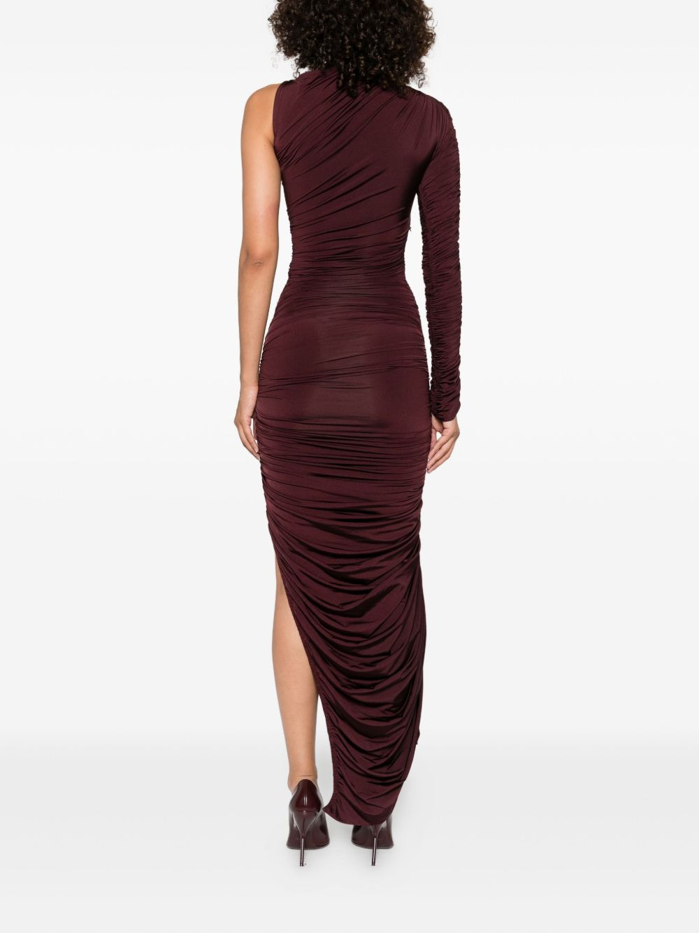 asymmetric draped maxi dress - 4