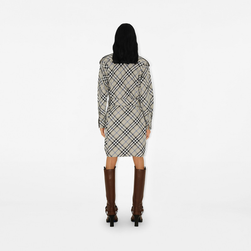Check Cotton Shirt Dress 4