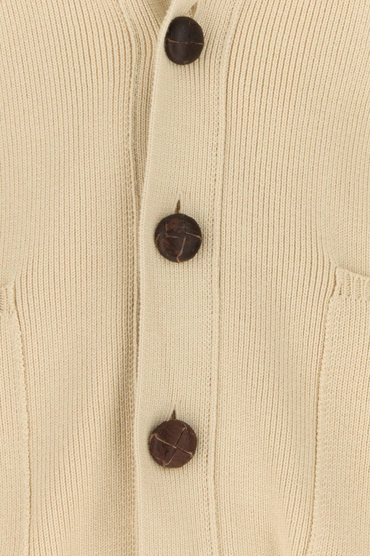 Beige stretch cotton blend cardigan - 3