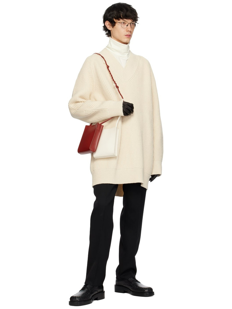 Jil Sander Off-White V-Neck Sweater outlook