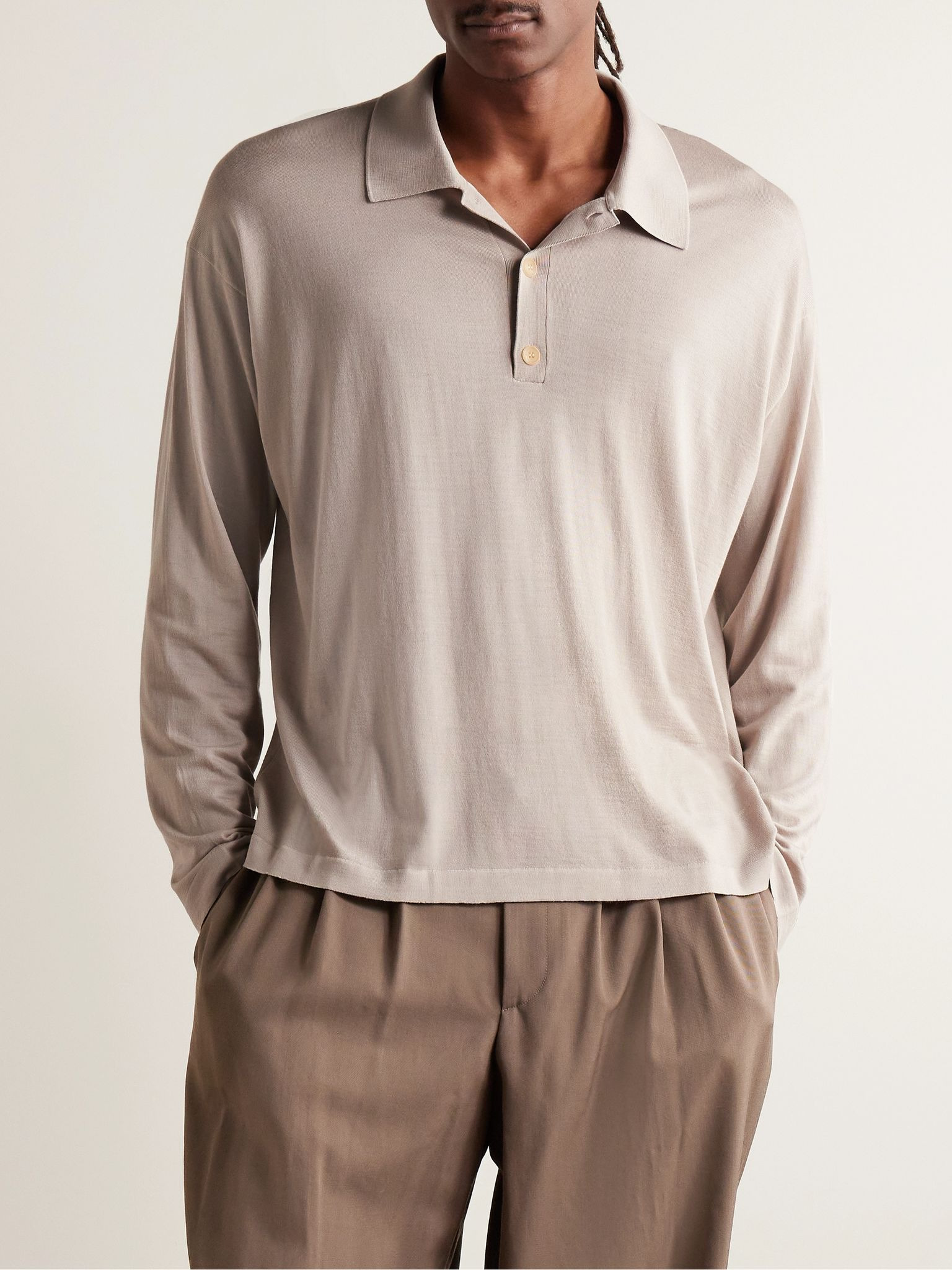Djon Wool Polo Shirt Taupe - 3