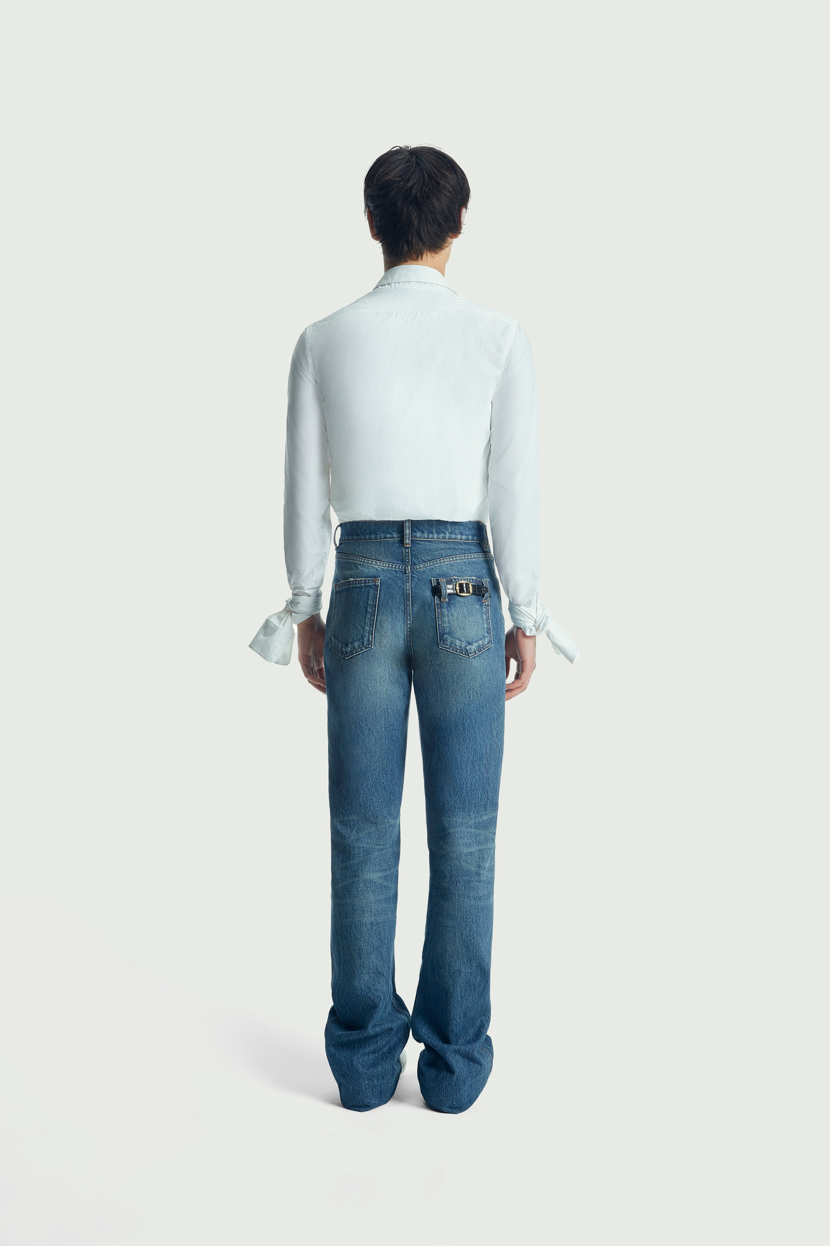 Straight Leg Denim Pants - 8