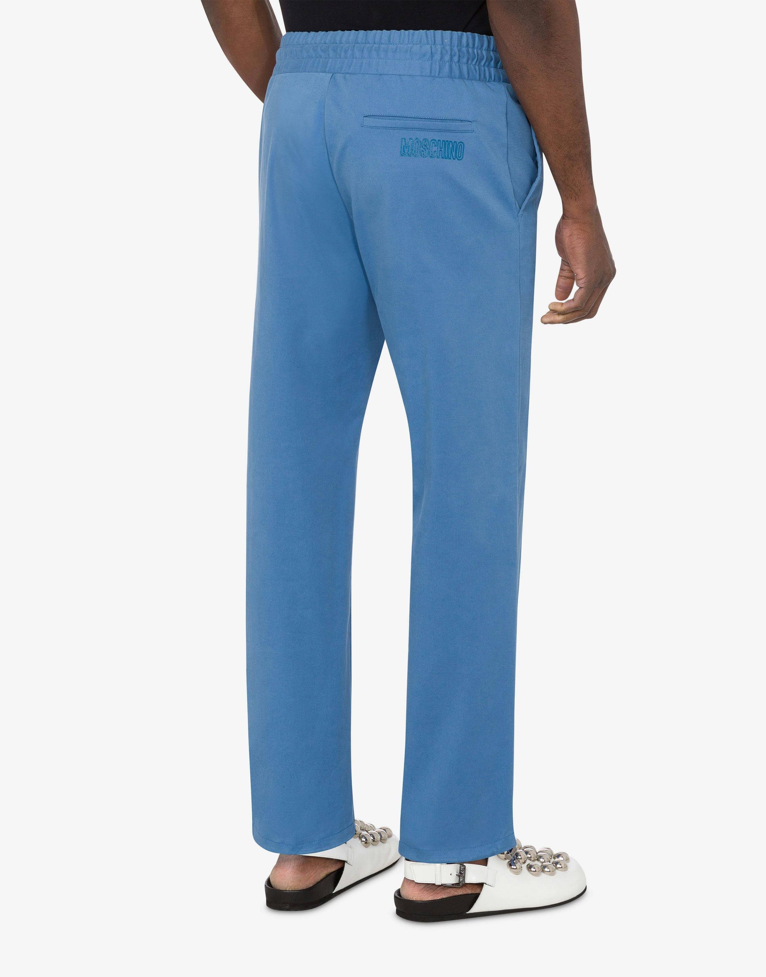 MOSCHINO OUTLINE STRETCH GABARDINE TROUSERS - 3