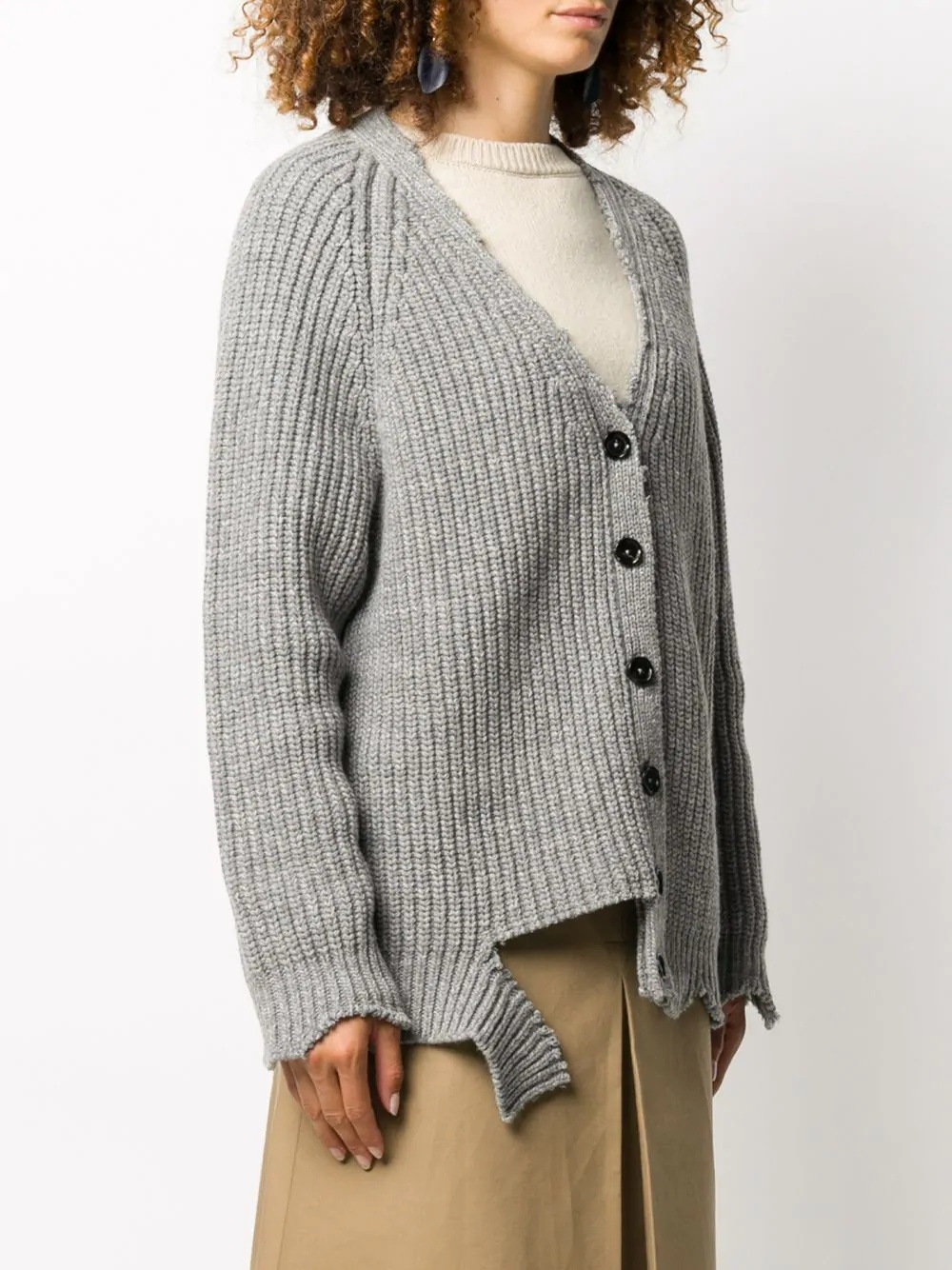 deconstructed wool cardigan - 3