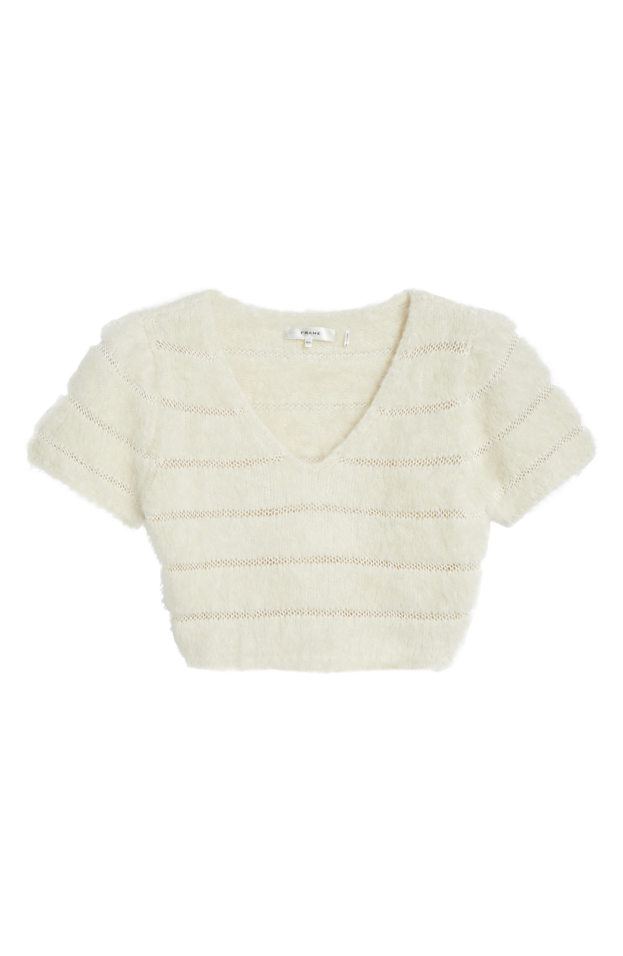 FRAME The Cloud Crop Sweater in Cream at Nordstrom - 5