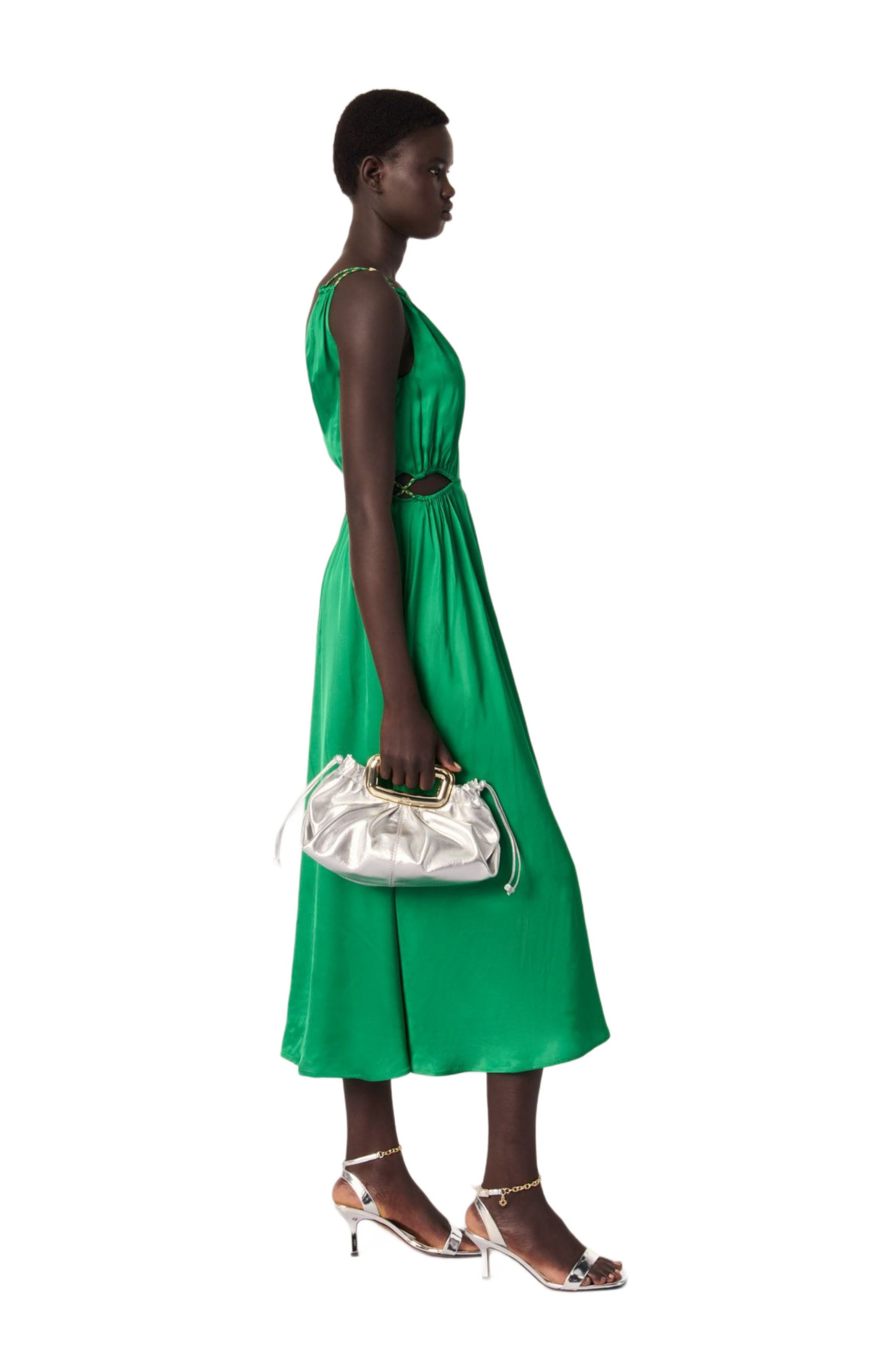 maje Satin-look maxi dress in Green at Nordstrom - 2