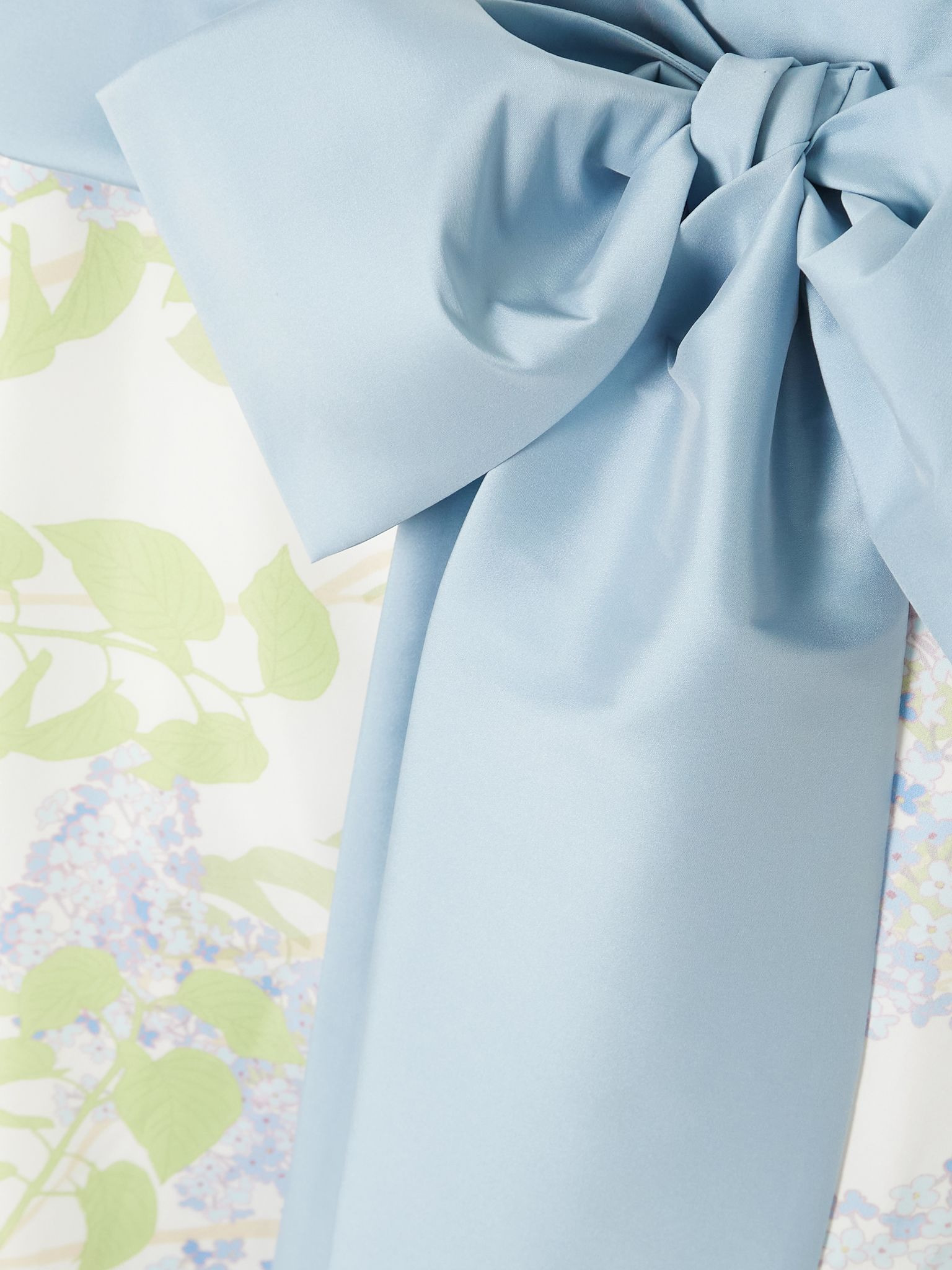 Bailey bow-embellished floral-print taffeta gown Light blue - 4