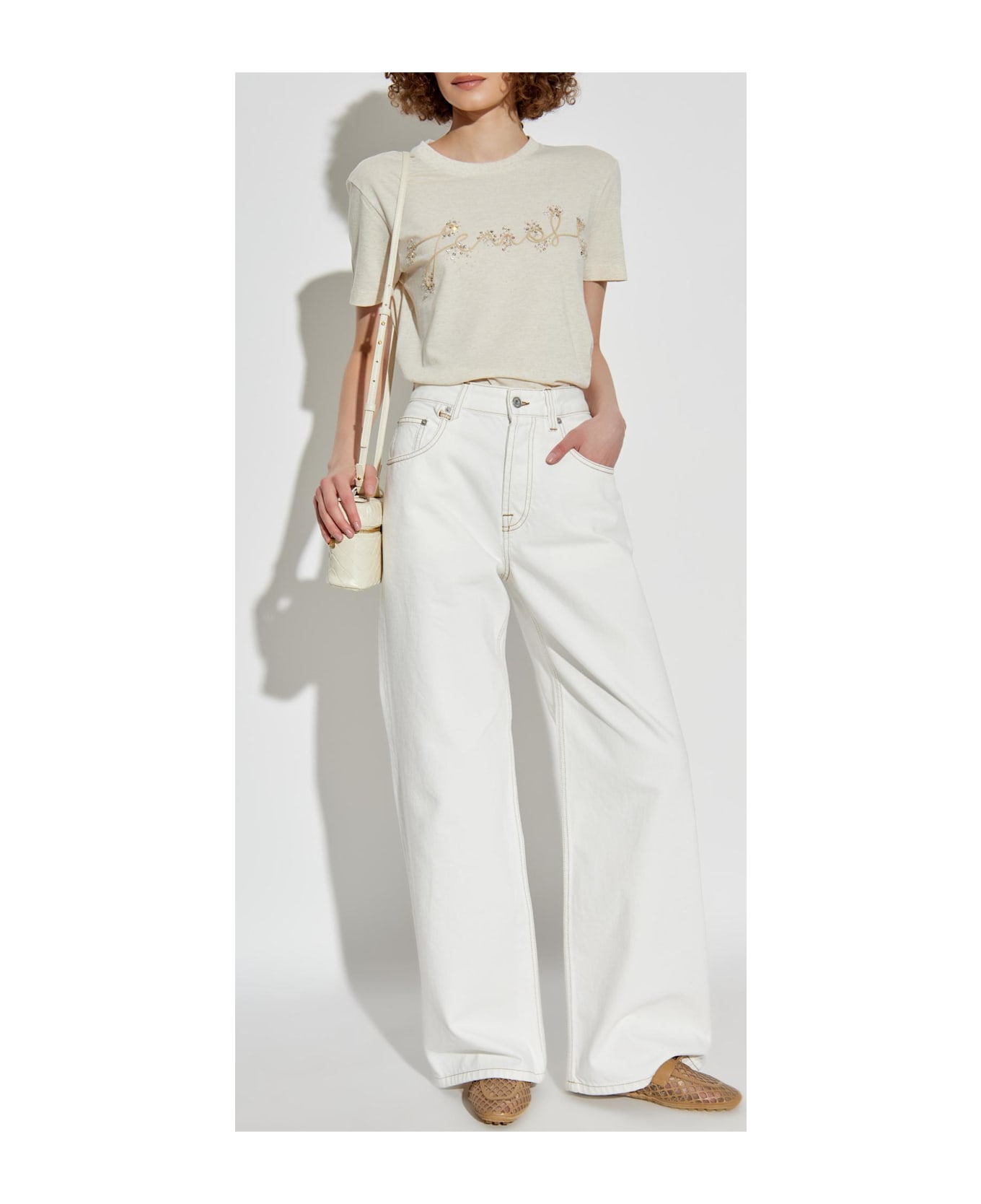 Fendi T-shirt With Shimmering Appliqués - 2