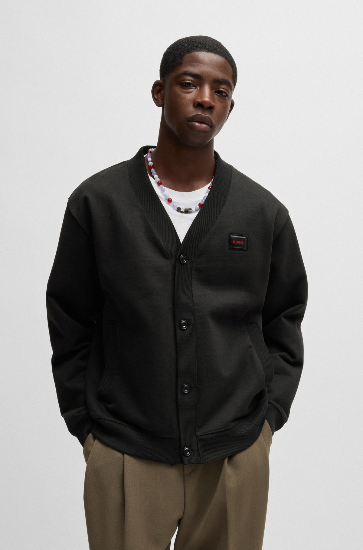 COTTON-TERRY RELAXED-FIT CARDIGAN WITH JELLY LOGO - 2