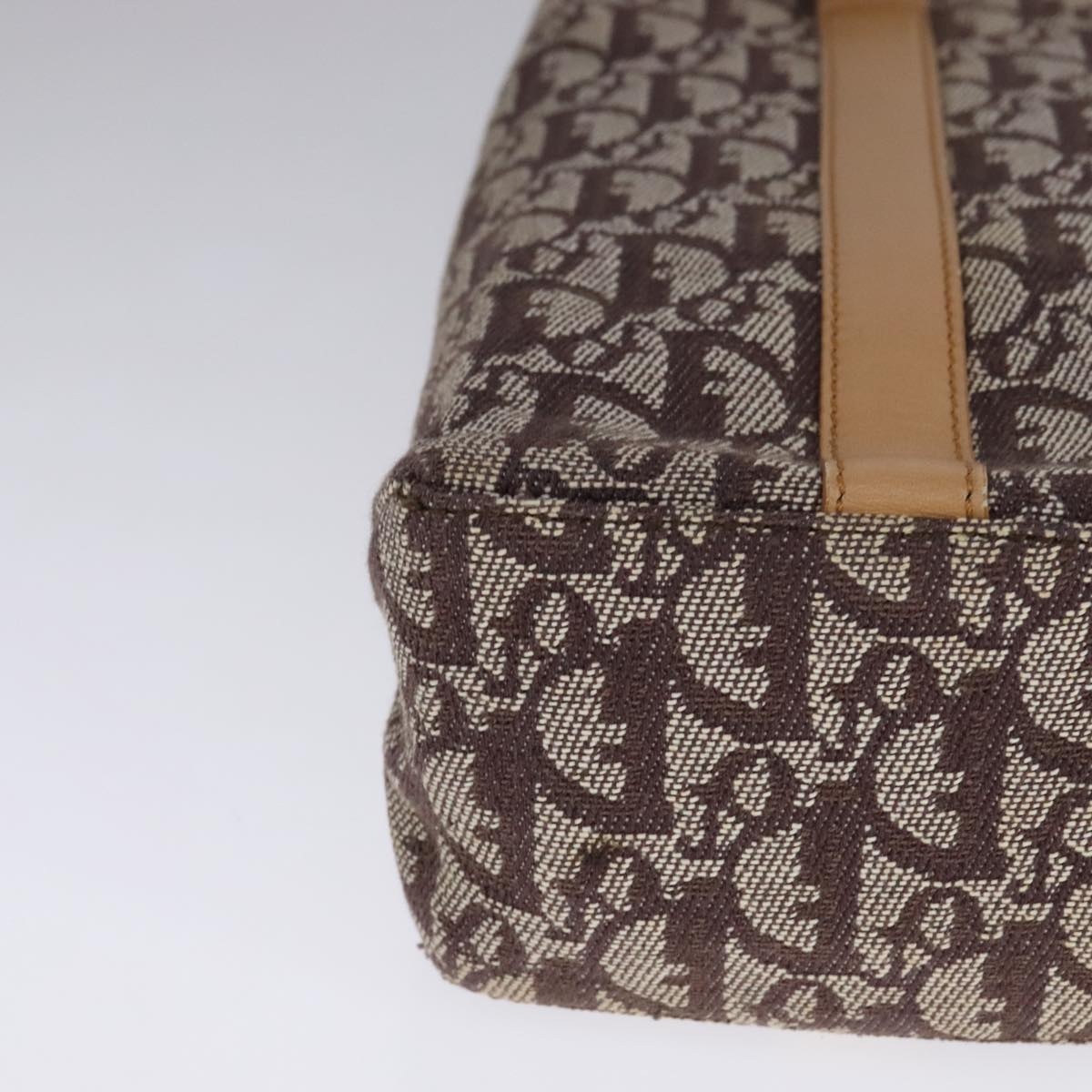DIOR Trotter Canvas Hand Bag Brown Gold - 10
