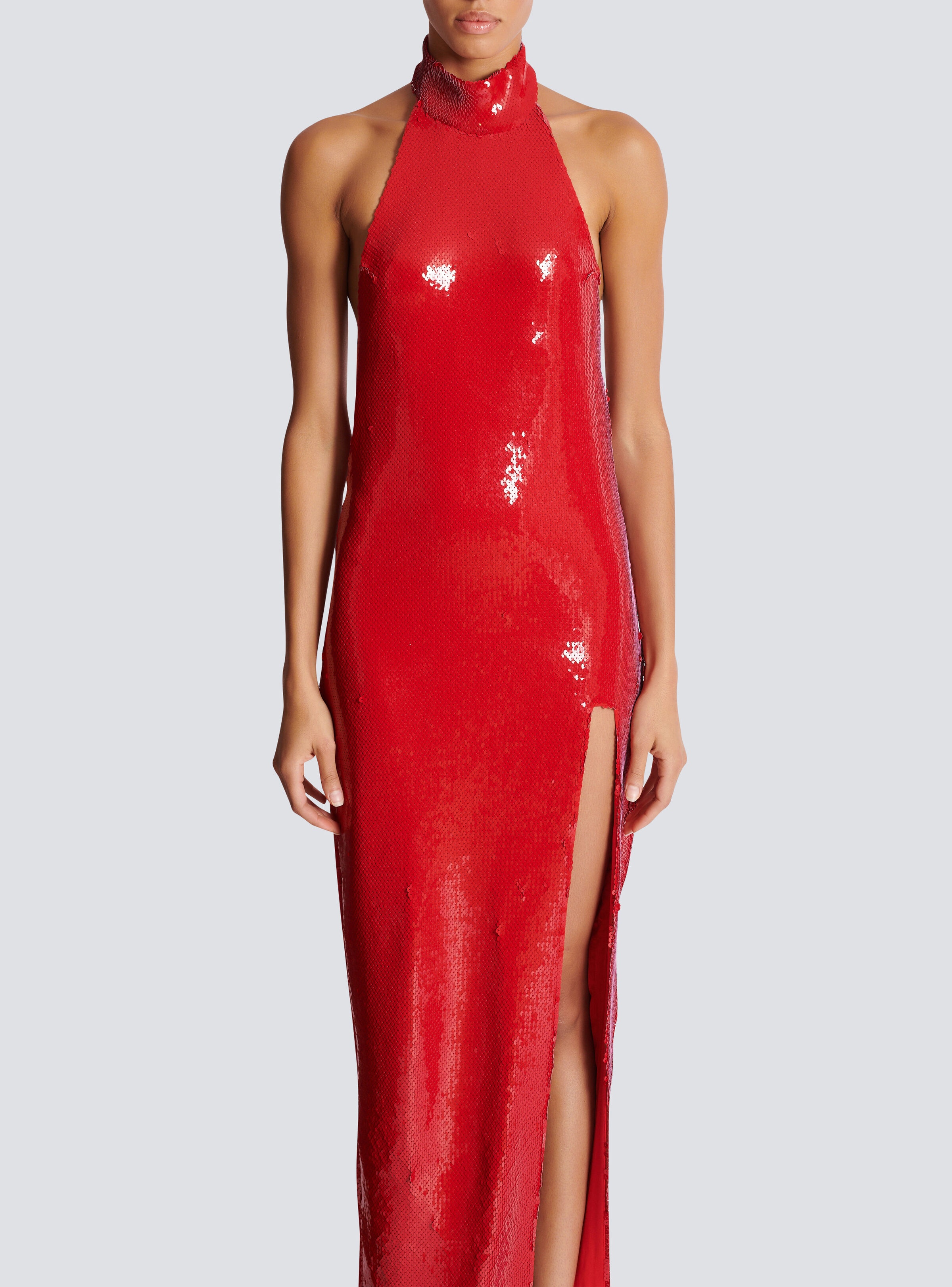 Long sequin halterneck dress - 5