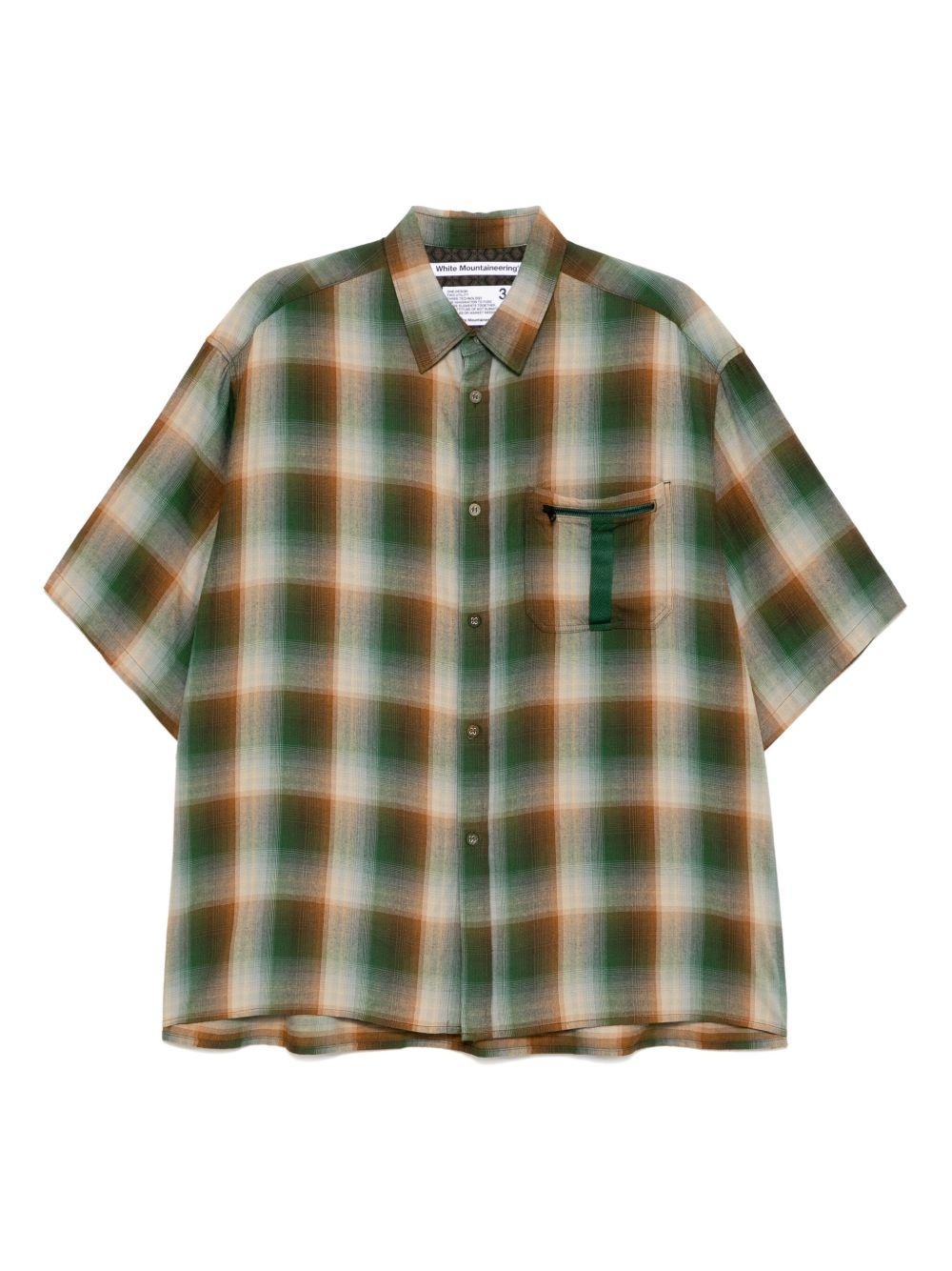 mid gusset-sleeved checked T-shirt - 1