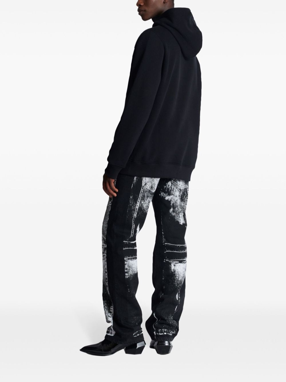 flocked-logo hoodie - 4