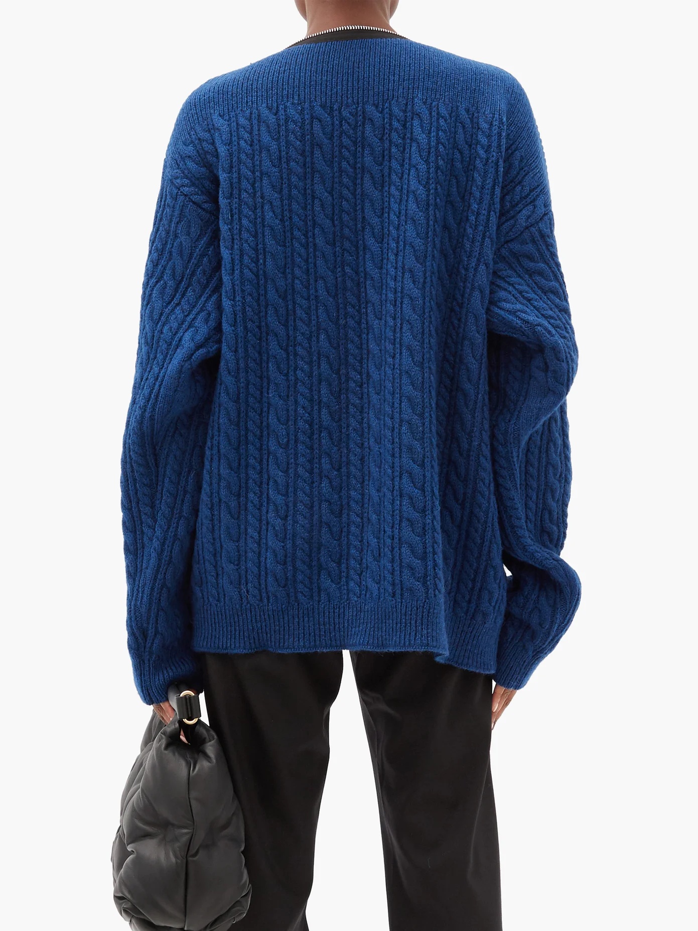 Zipped-neckline cable-knit wool sweater - 5