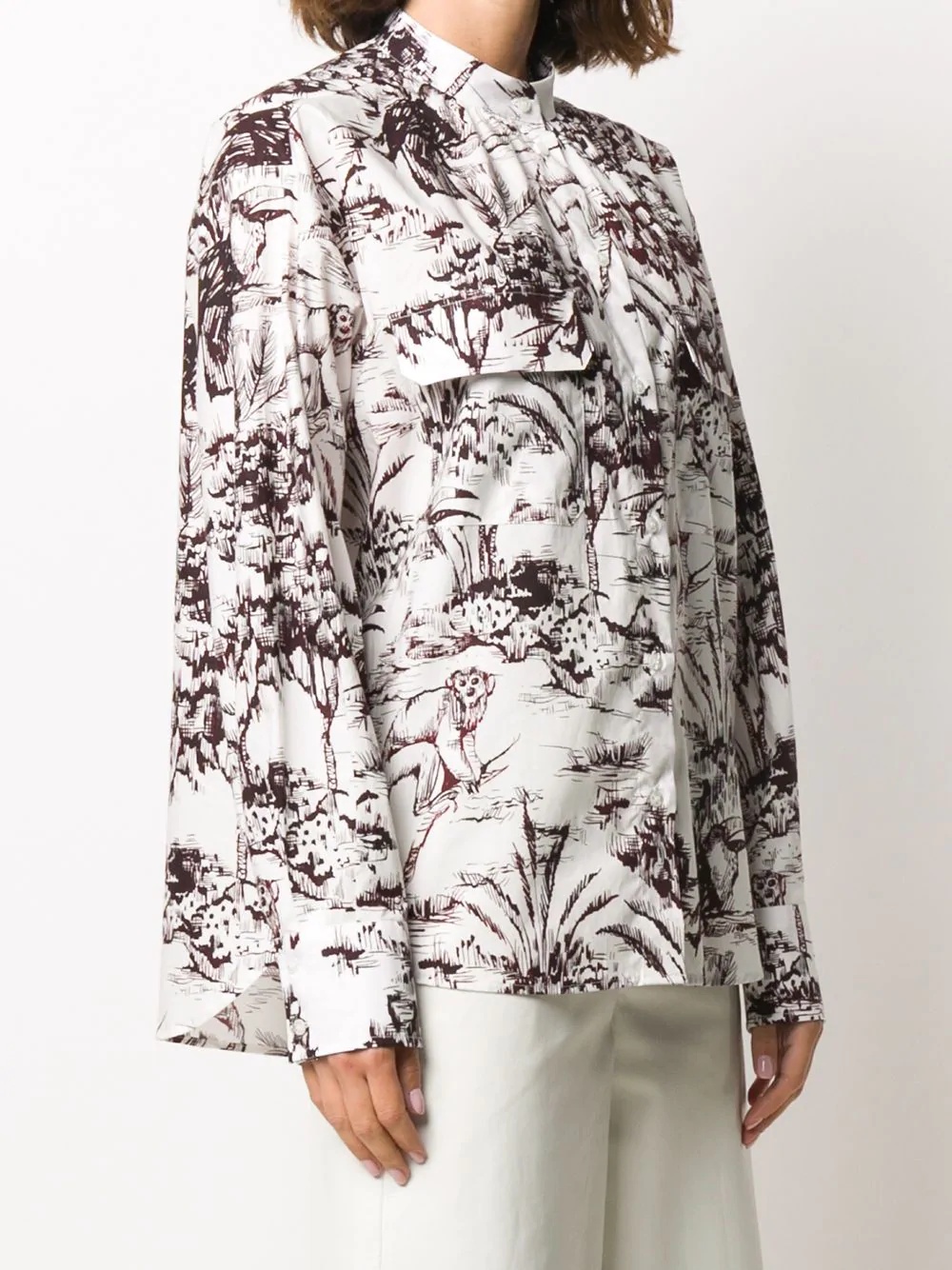 jungle print pocket blouse - 3