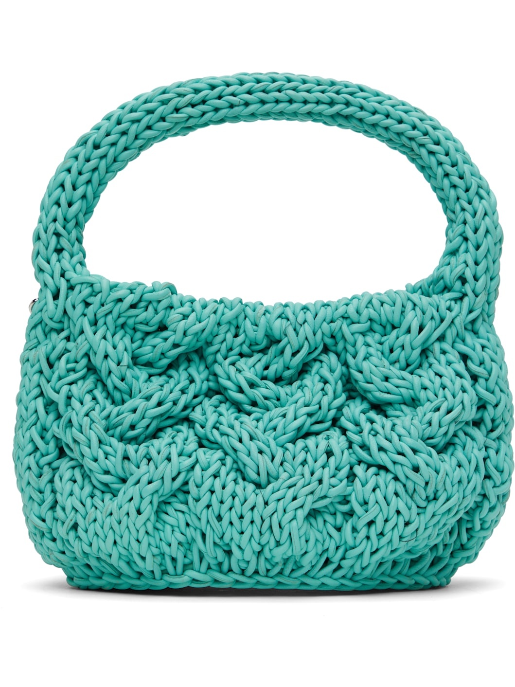 Blue Small Cable Knit Bag - 1