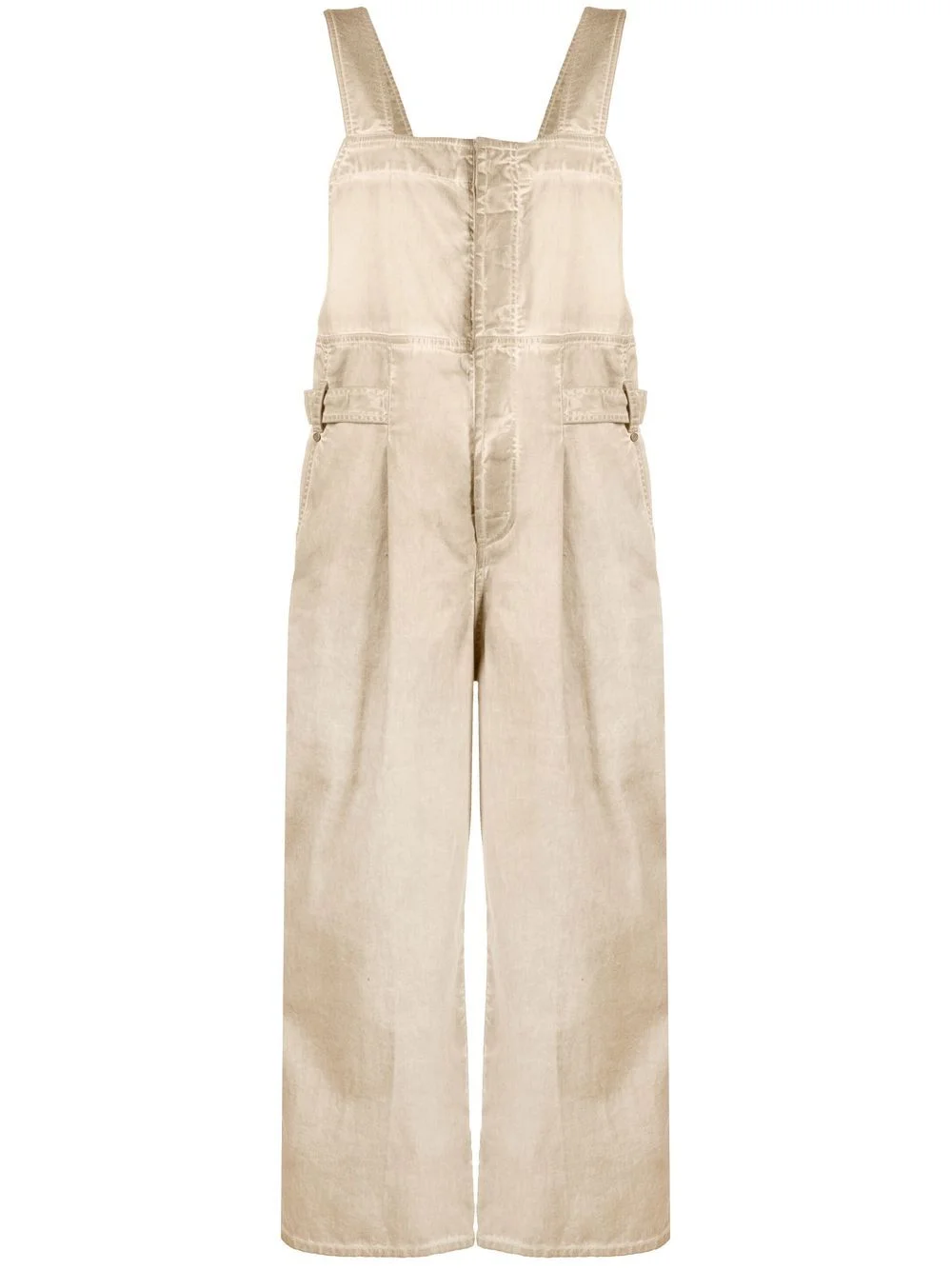 distressed cotton dungarees - 1