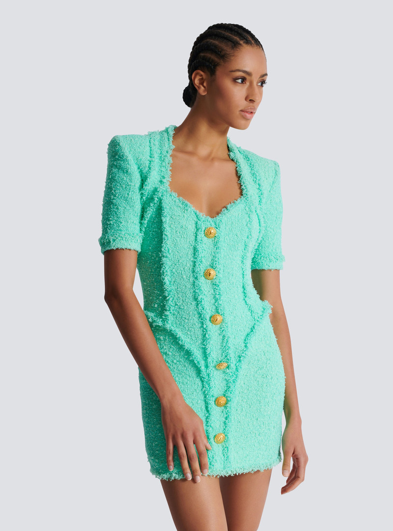 Tweed dress with buttons 7