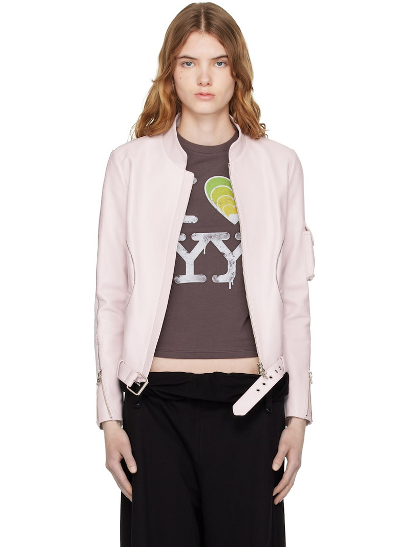 Pink Leather Radius Motor Jacket 1