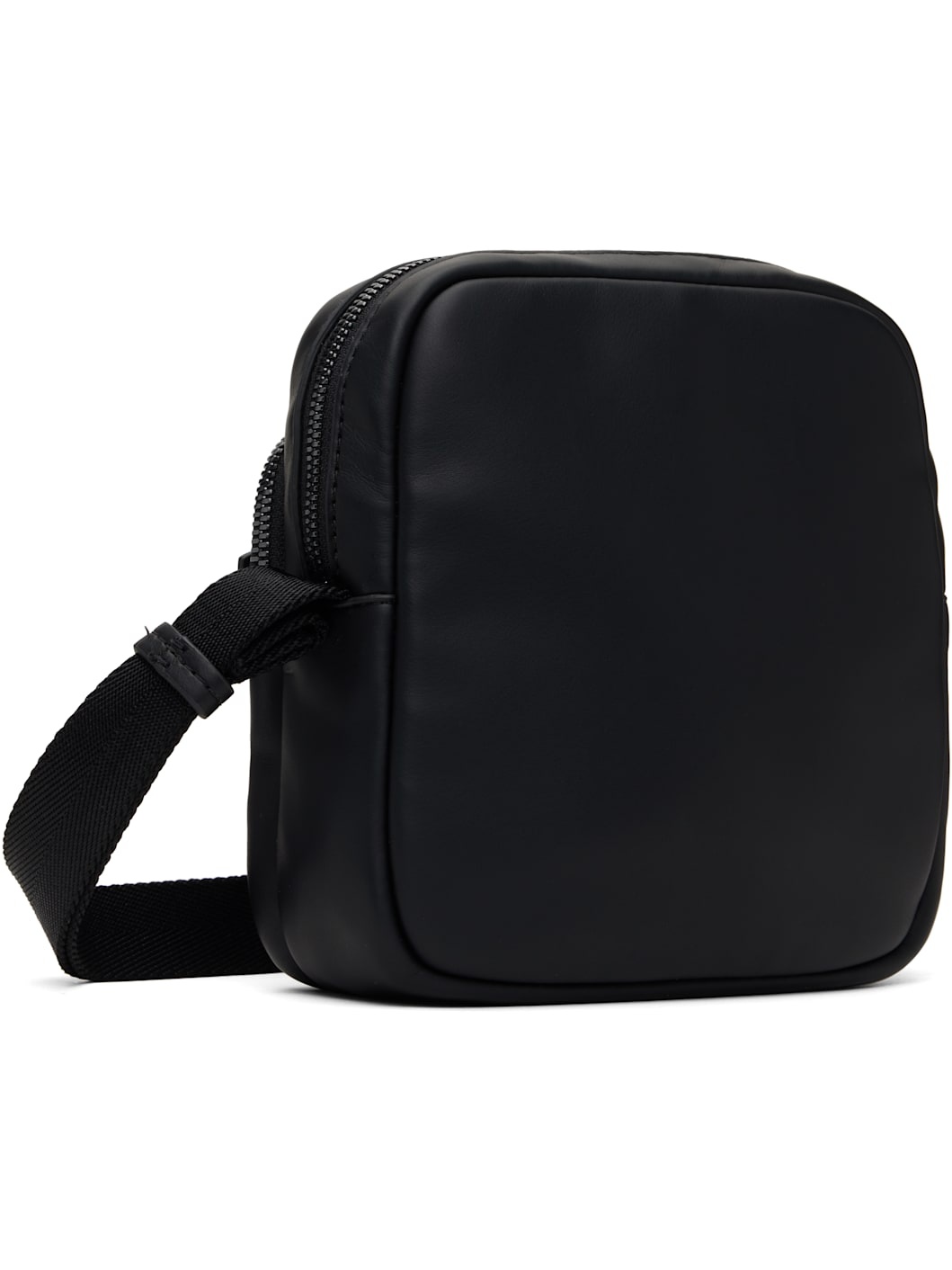 Black Faux-Leather Reporter Bag - 3