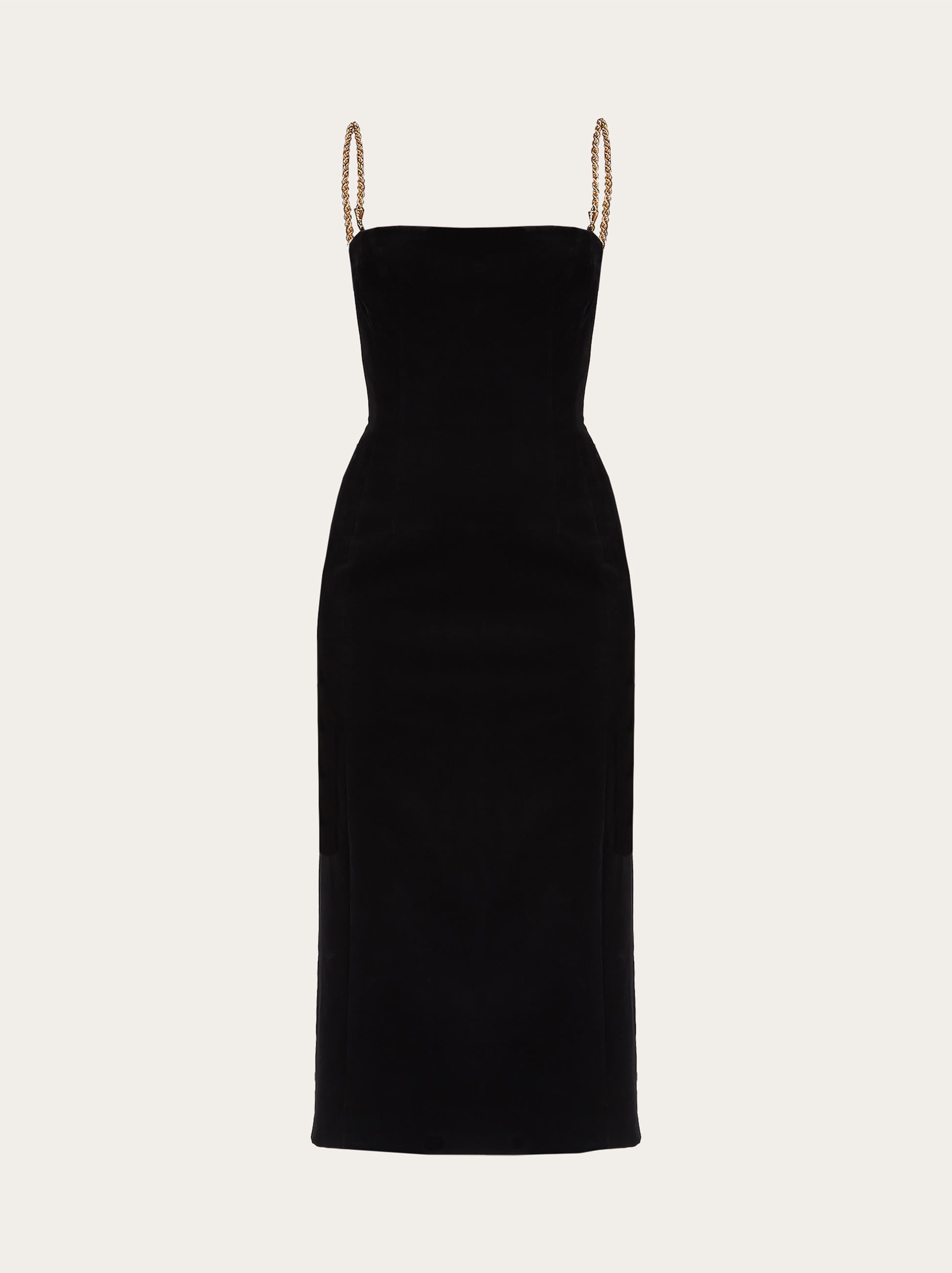 Midi tube dress with twisted chain straps - 1