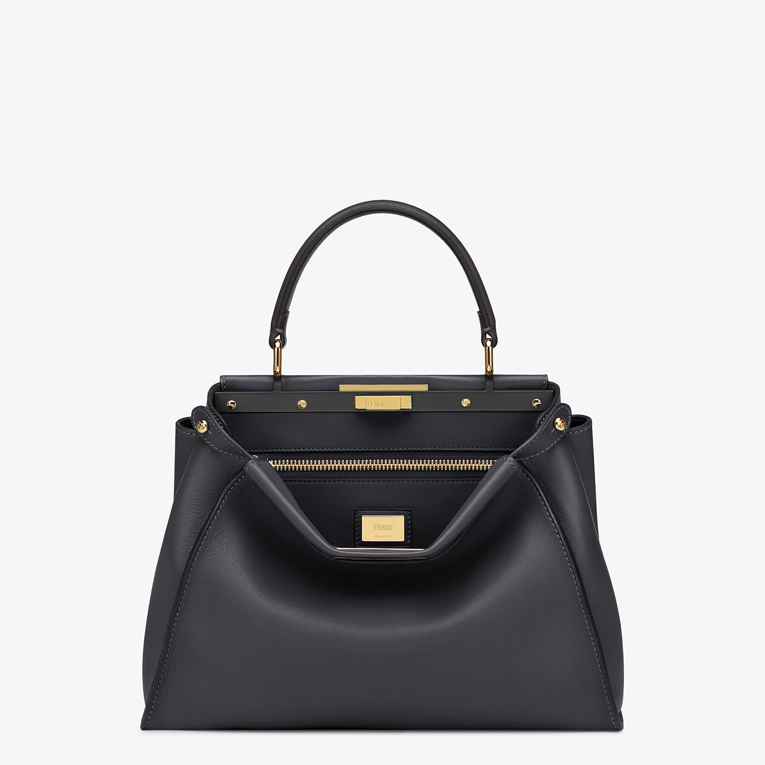 handbag in black leather - 1