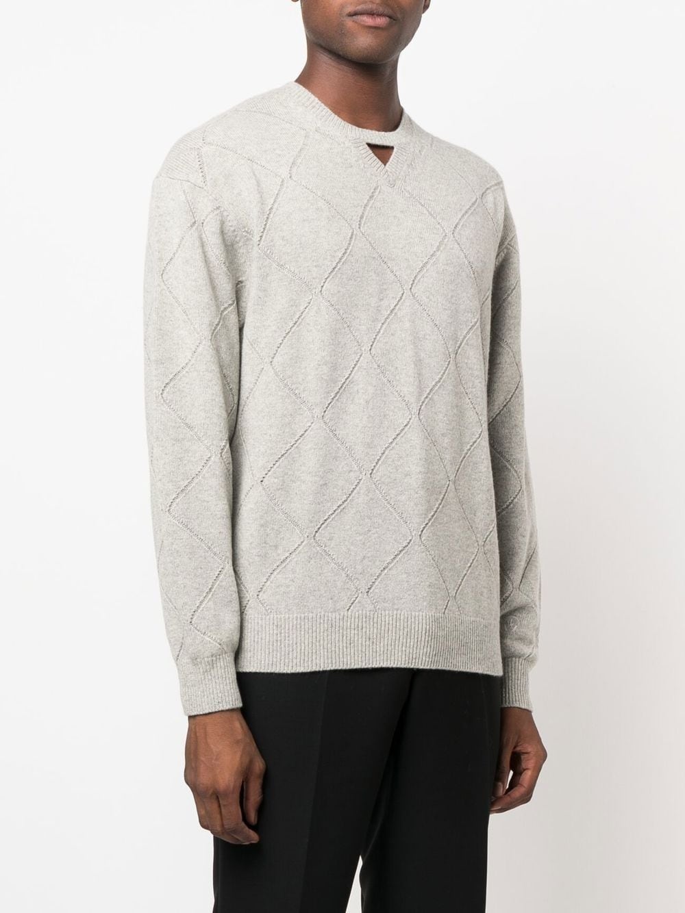 diamond-pattern jumper - 3