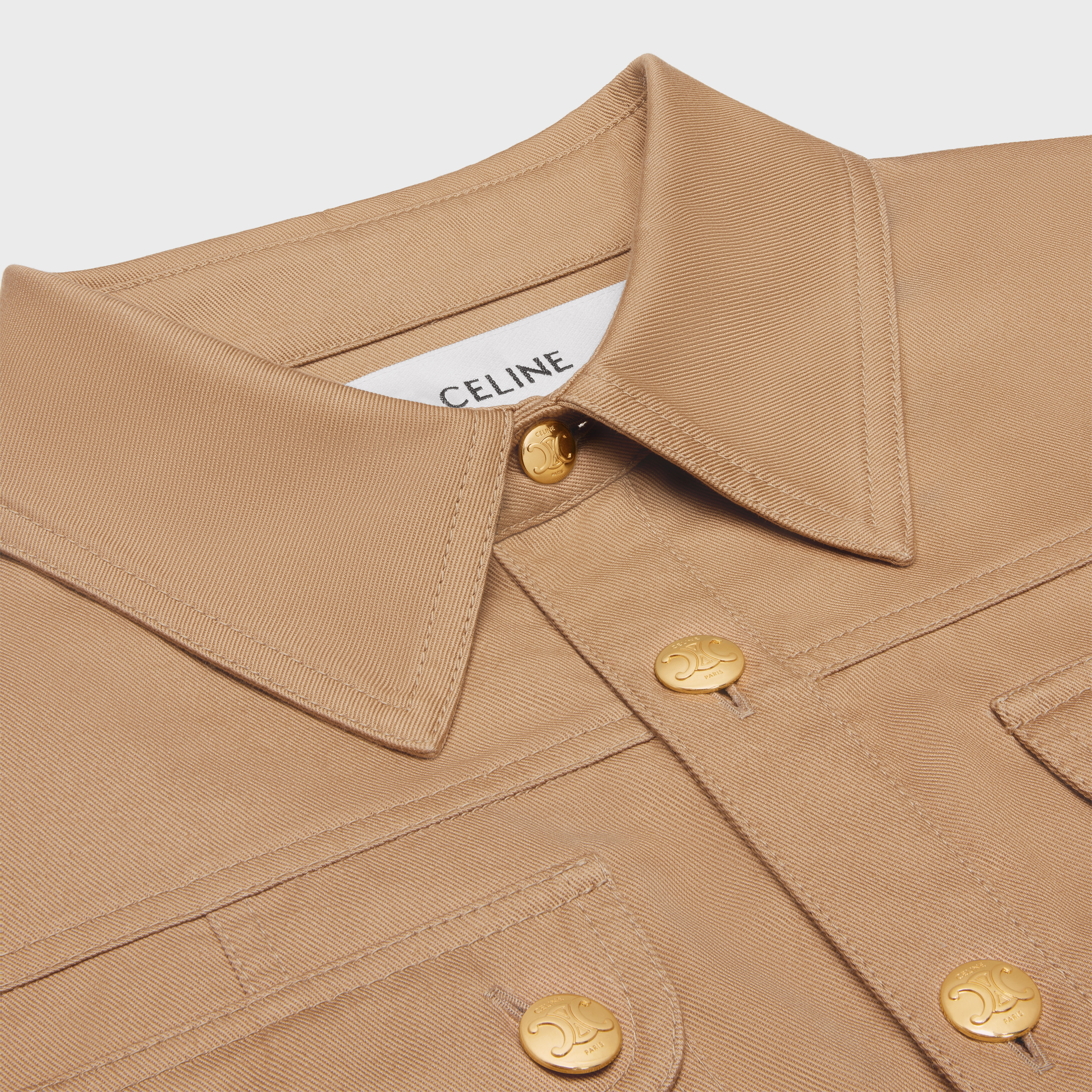 cropped shirt in cotton twill - 3