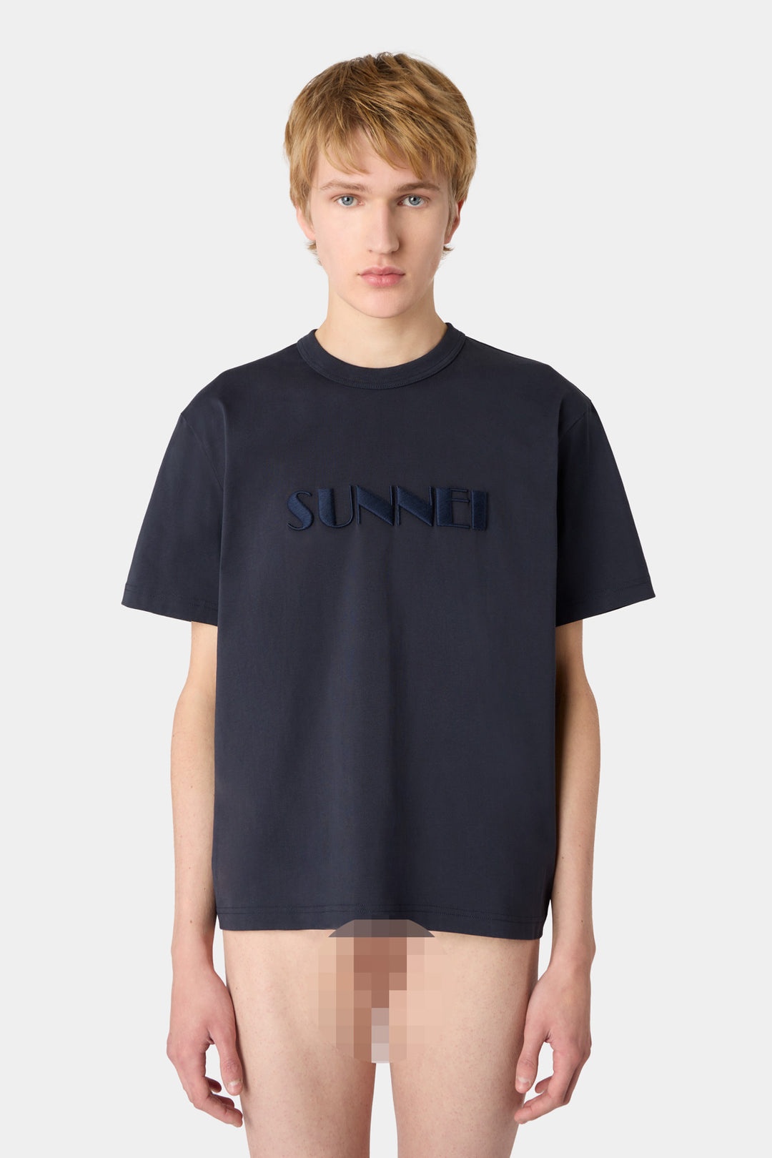 EMBROIDERED BIG LOGO T-SHIRT / blue SUNNEI - 2