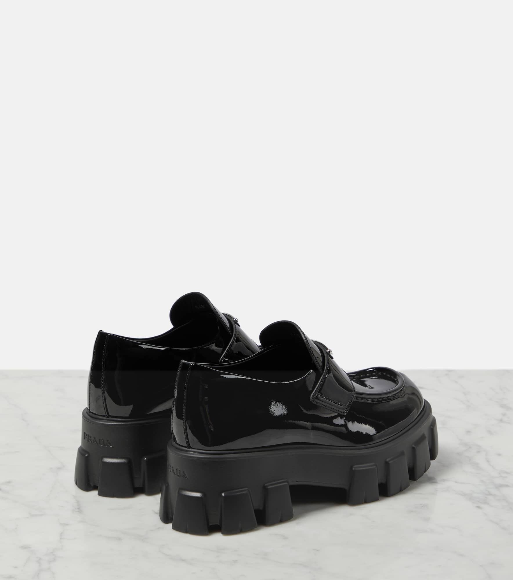 Monolith leather platform loafers - 3