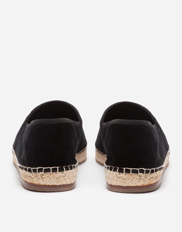 Velvet espadrilles with rope sole and cross embroidery - 3