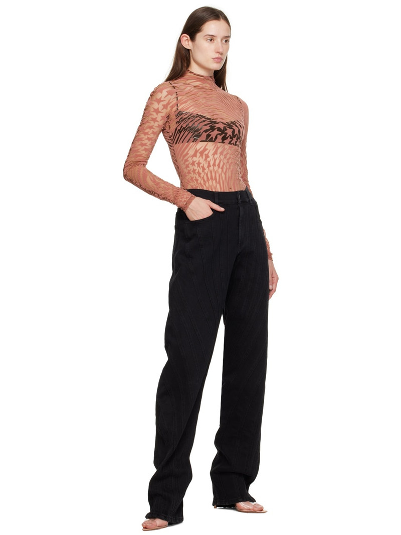 MUGLER Pink Star Long Sleeve T-Shirt outlook