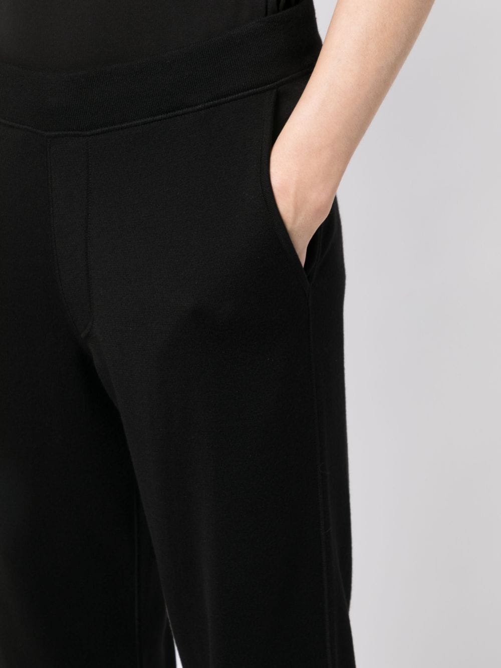 elasticated-waist cotton-cashmere blend trousers - 5