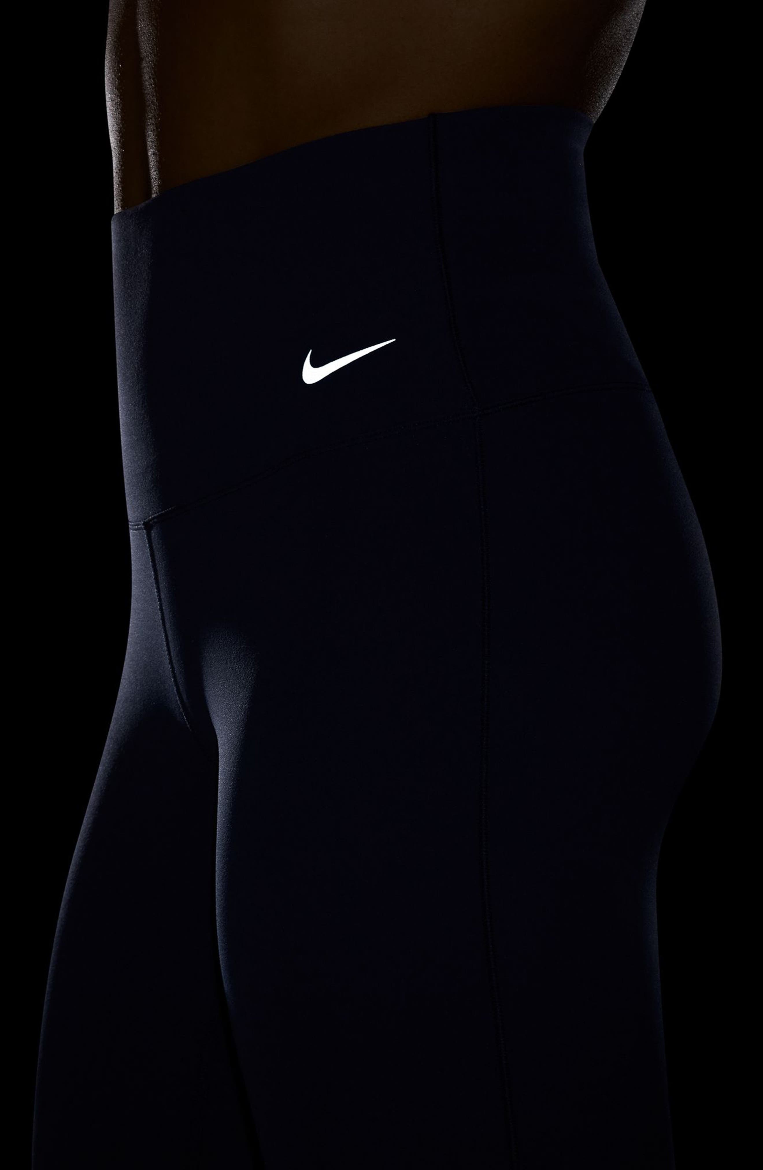 Nike Zenvy High-Waisted Flared Leggings in Midnight Navy/Black at Nordstrom - 4