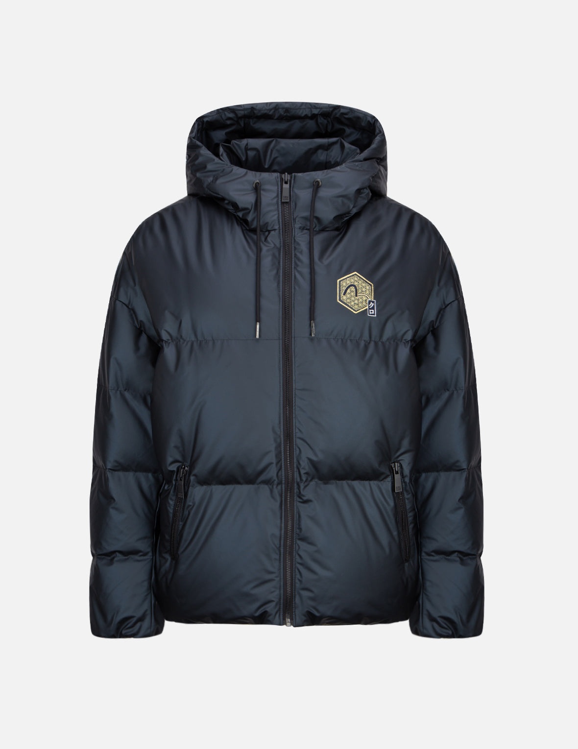 Brocade-pattern Seagull Embroidered Puffer Down Jacket - 2